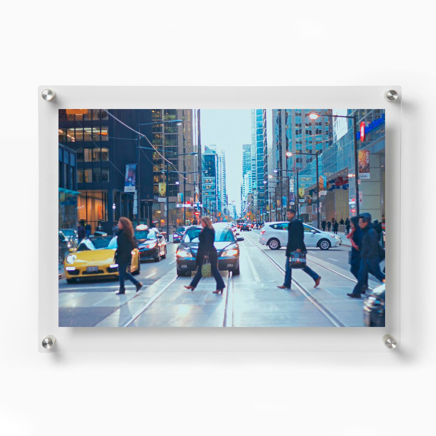 Wexel Art Double Panel Clear Acrylic Floating Wall Frame with Silver Hardware