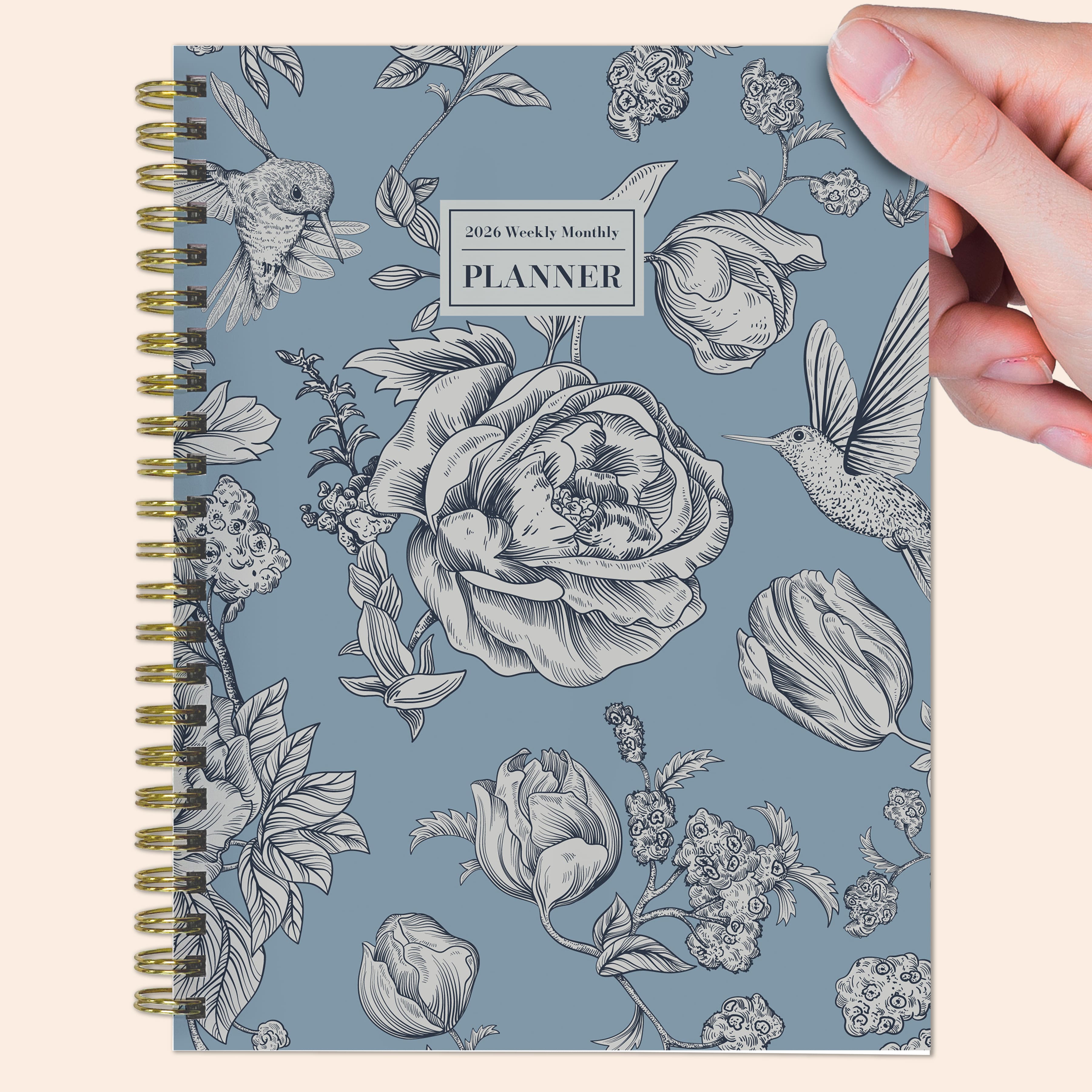 2026 Garden Roses Medium Weekly Monthly Planner