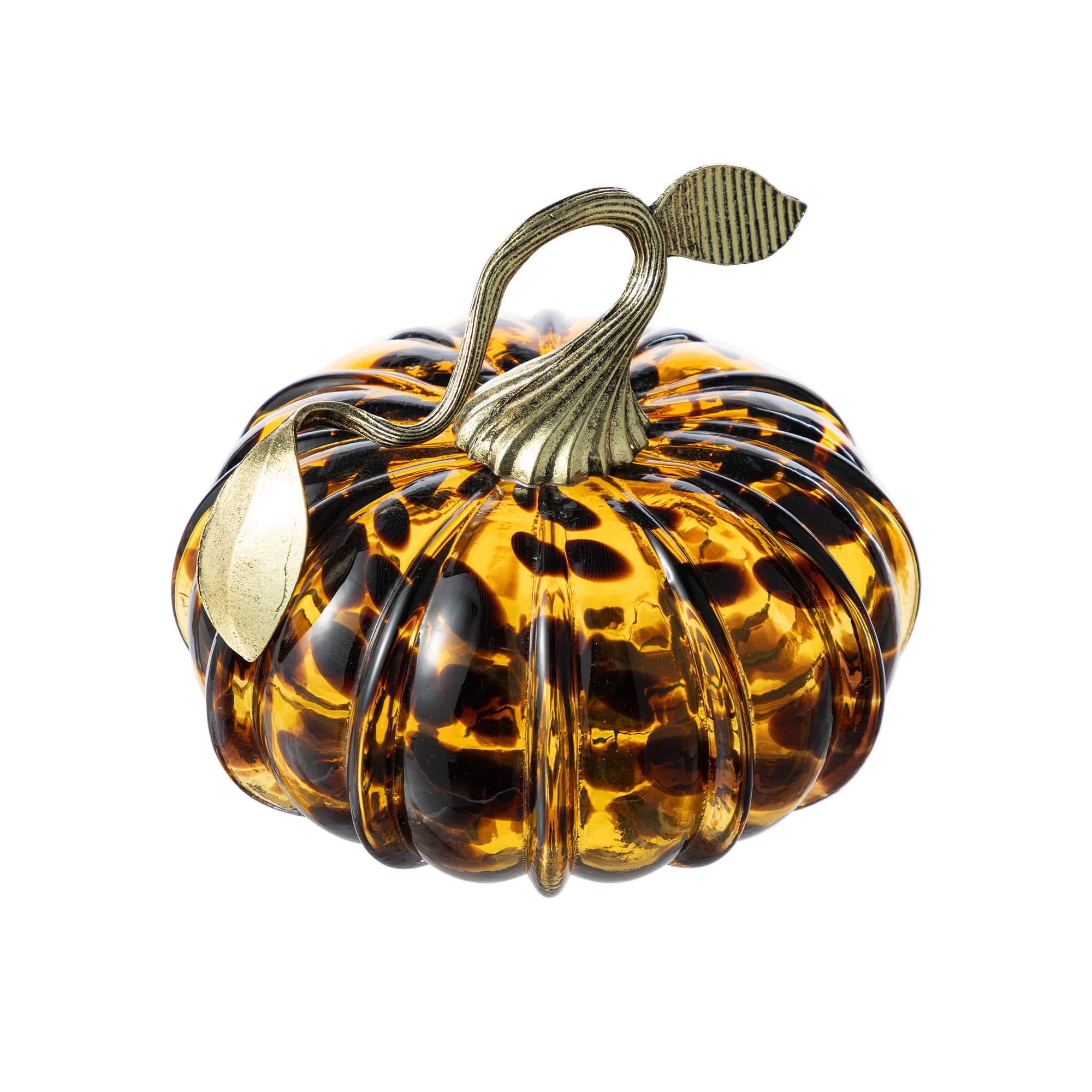 Glitzhome&#xAE; Amber Dots Glass Pumpkin