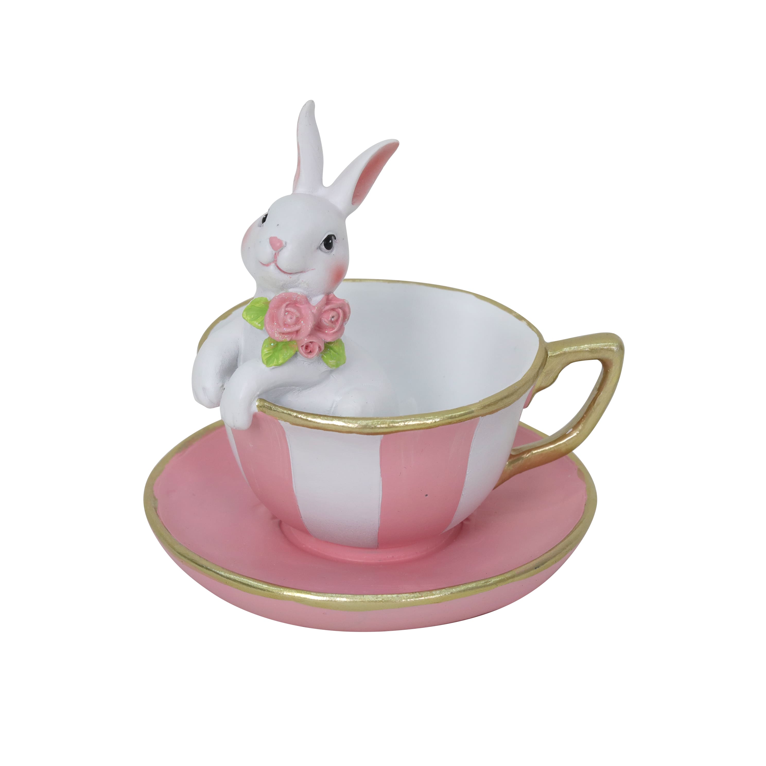 5&#x22; Bunny Teacup &#x26; Saucer Tabletop D&#xE9;cor by Ashland&#xAE;