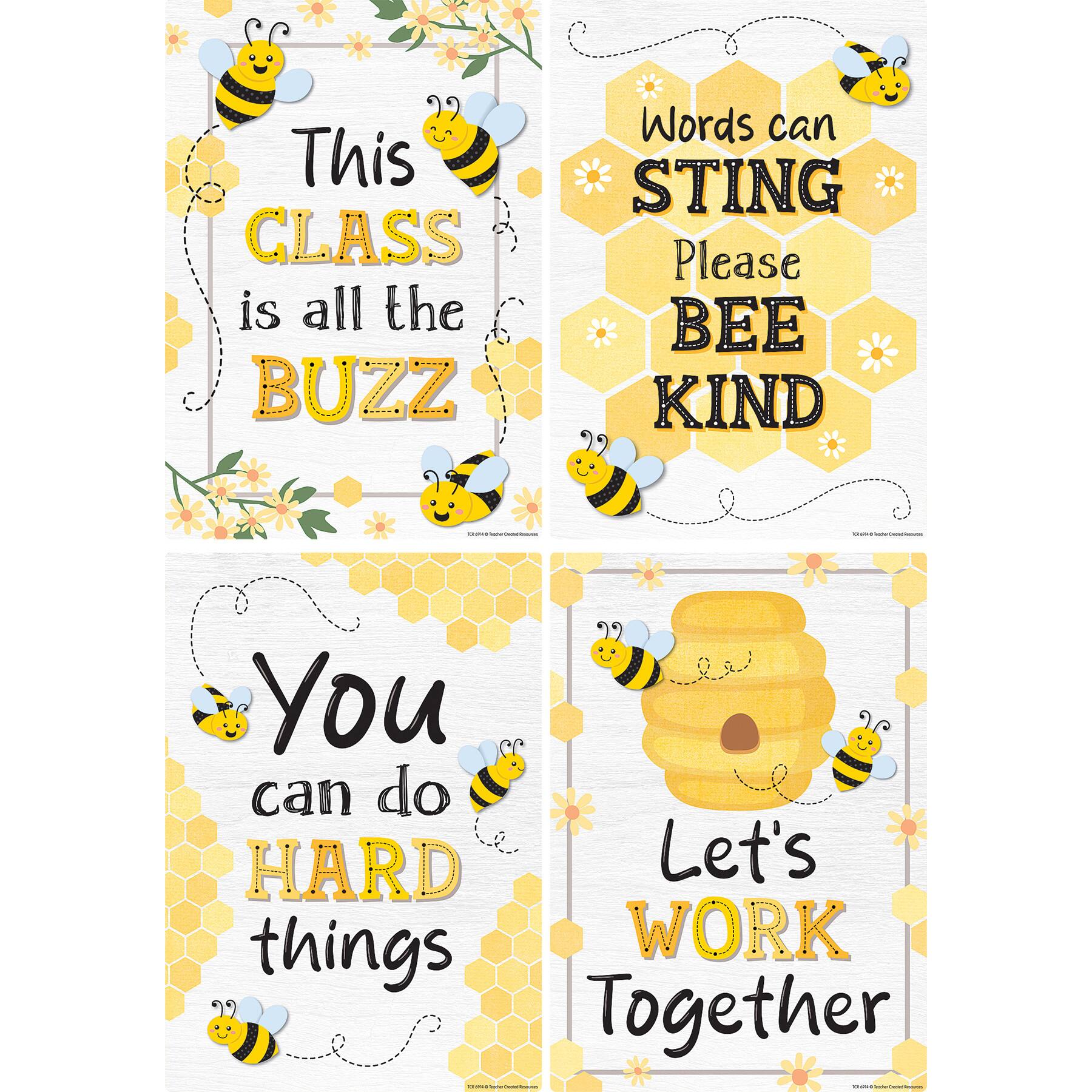 Teacher Created Resources® 11" x 16" Buzzing Bees Positive Saying Small Posters Set