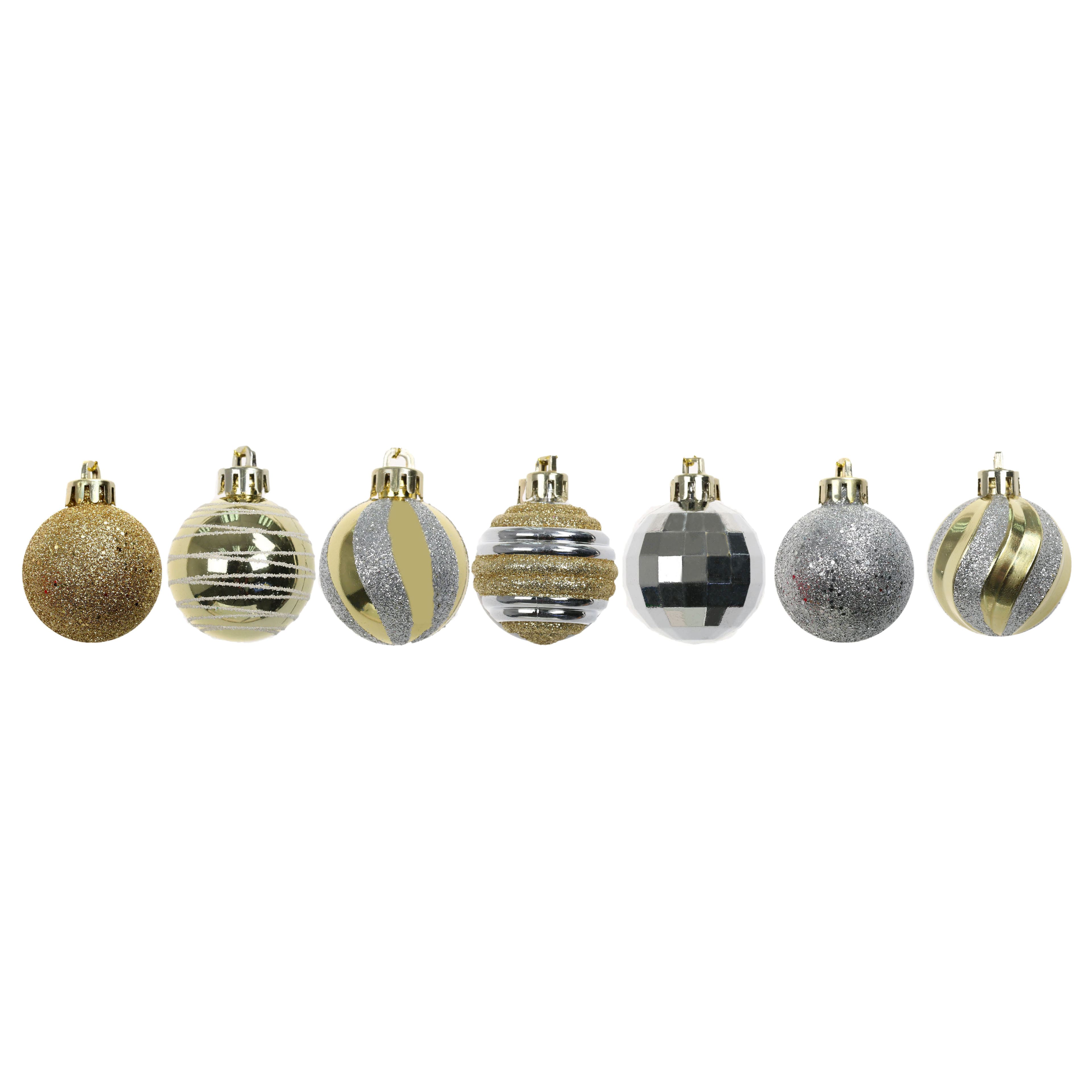 Assorted Silver &#x26; Gold Ball Plastic Ornament Tube by Ashland&#xAE;, 1pc.