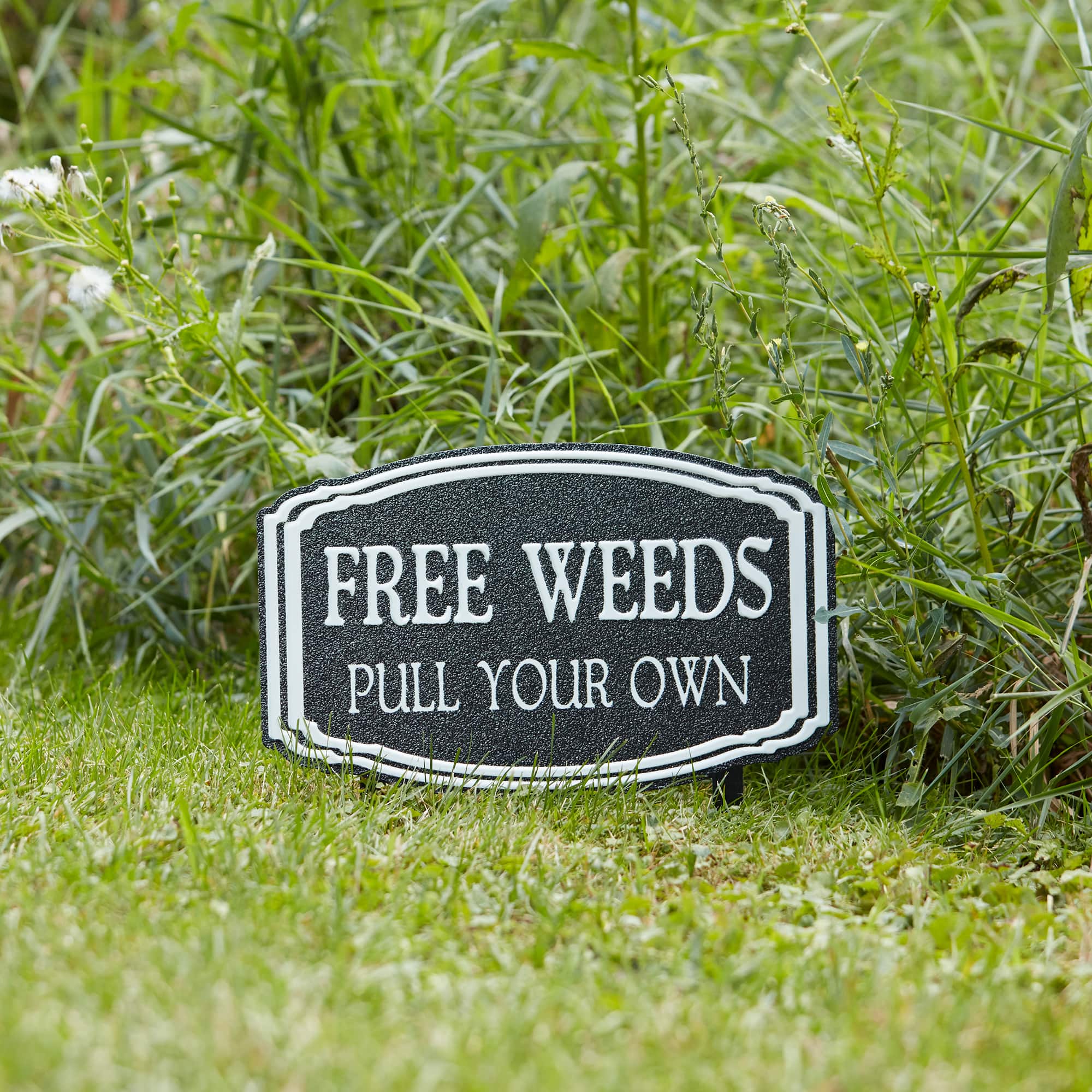 15.5" Metal Garden Weeds Stake Signs Set
