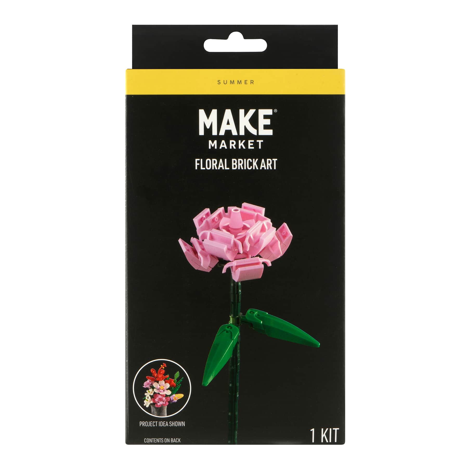 Pink Rose Floral Brick Art Kit by Make Market&#xAE;