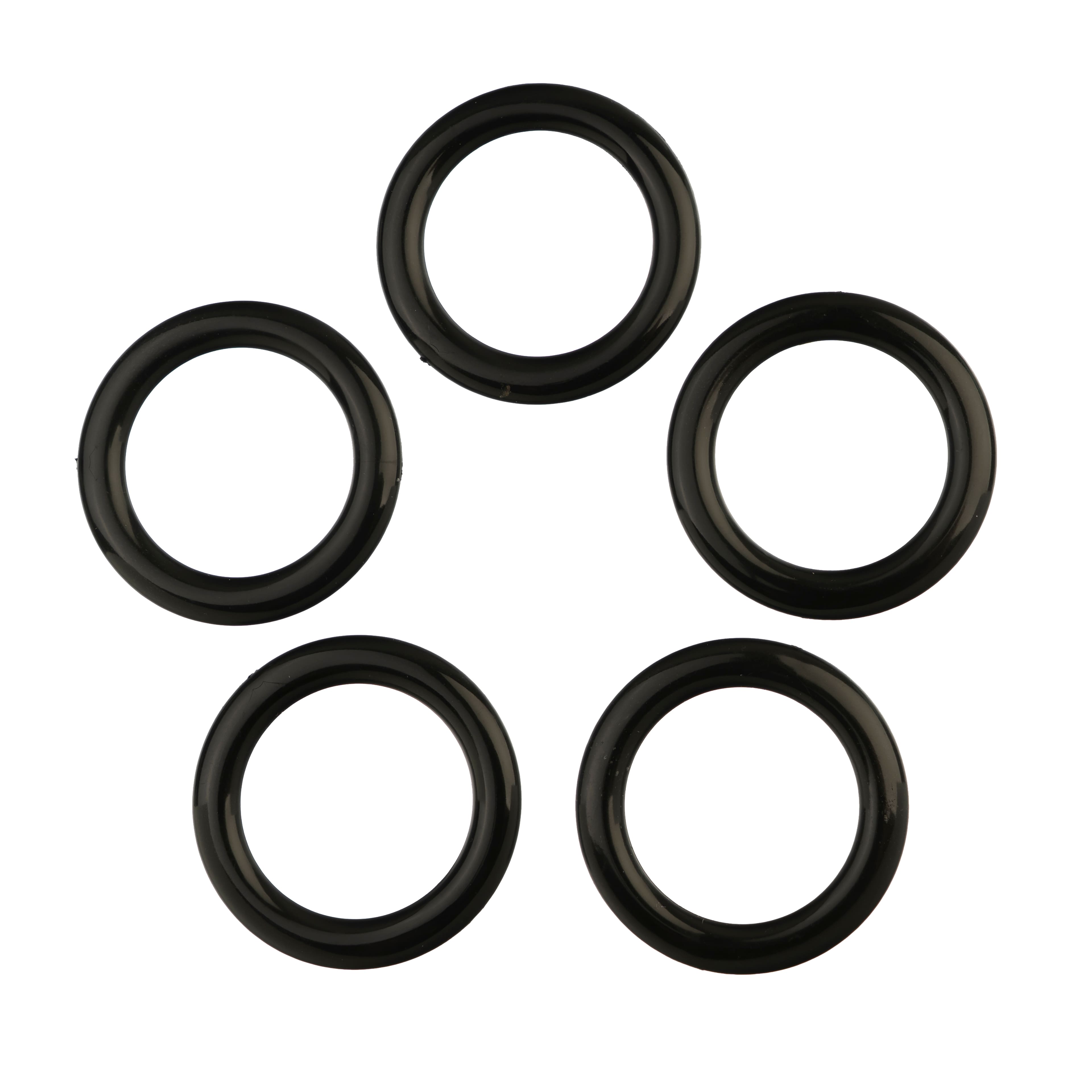 2&#x22; Black Plastic Cabone Rings, 5ct. by Loops &#x26; Threads&#xAE;