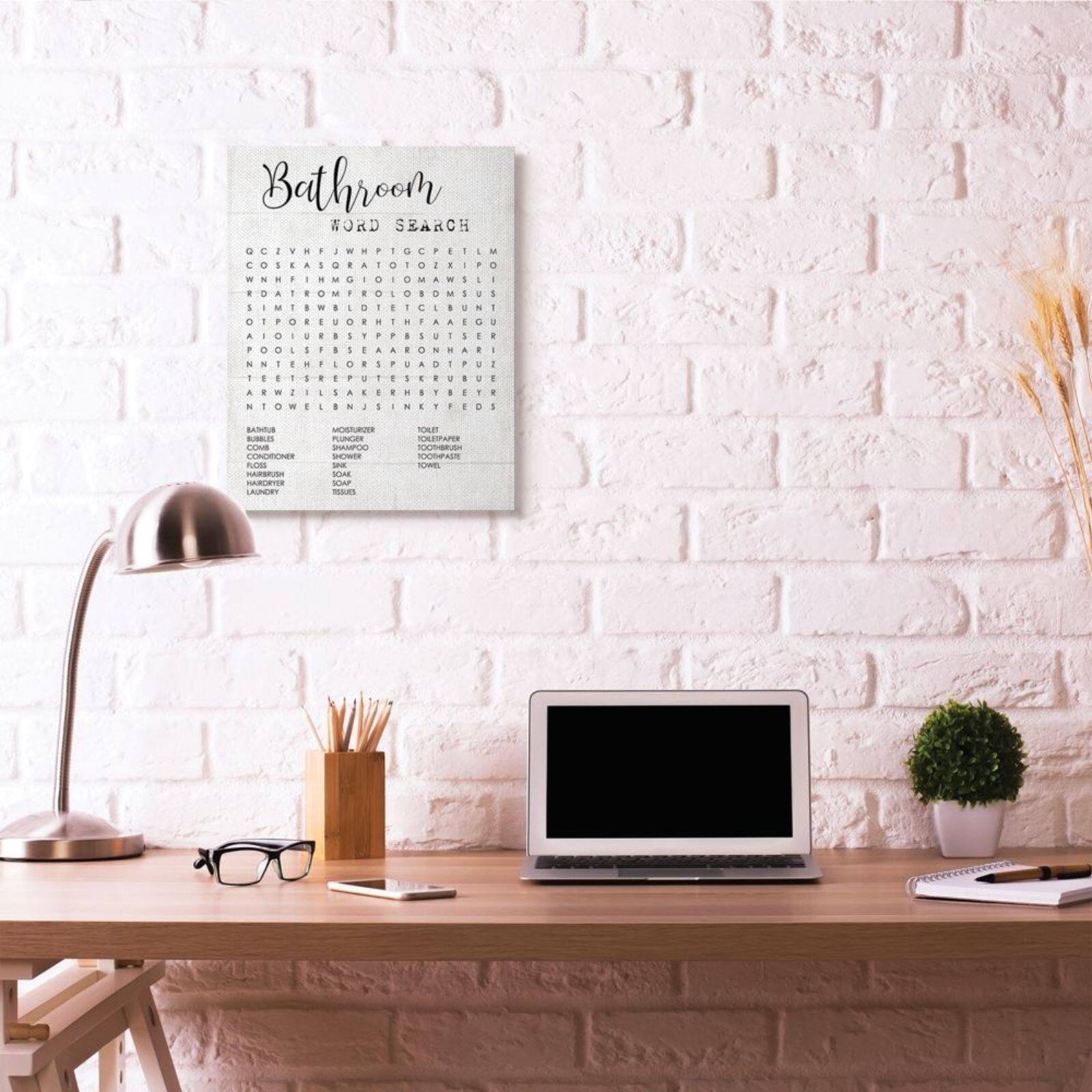 Stupell Industries Bathroom Word Search Wall Art