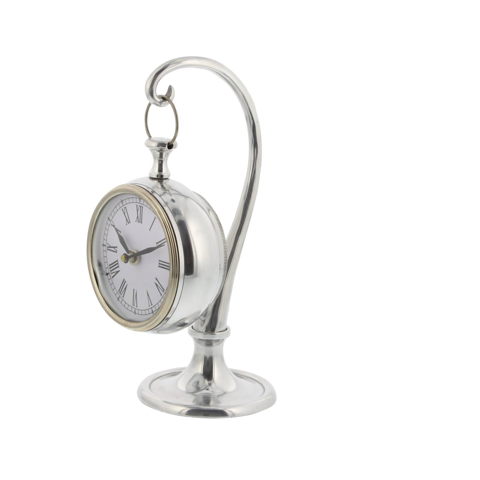 11" Silver Aluminum Coastal Clock