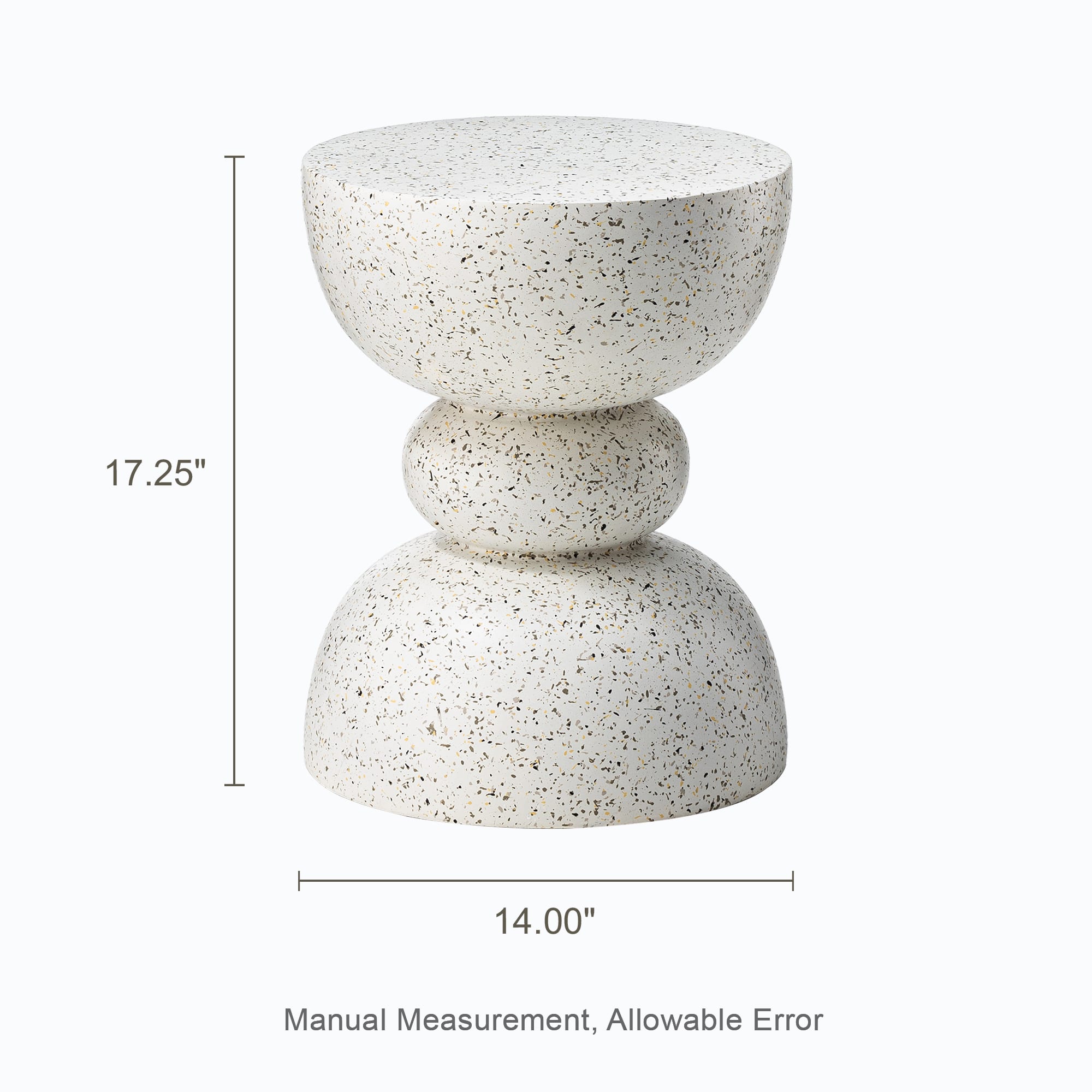 Glitzhome&#xAE; 17.25&#x22; Terrazzo Garden Accent Stool