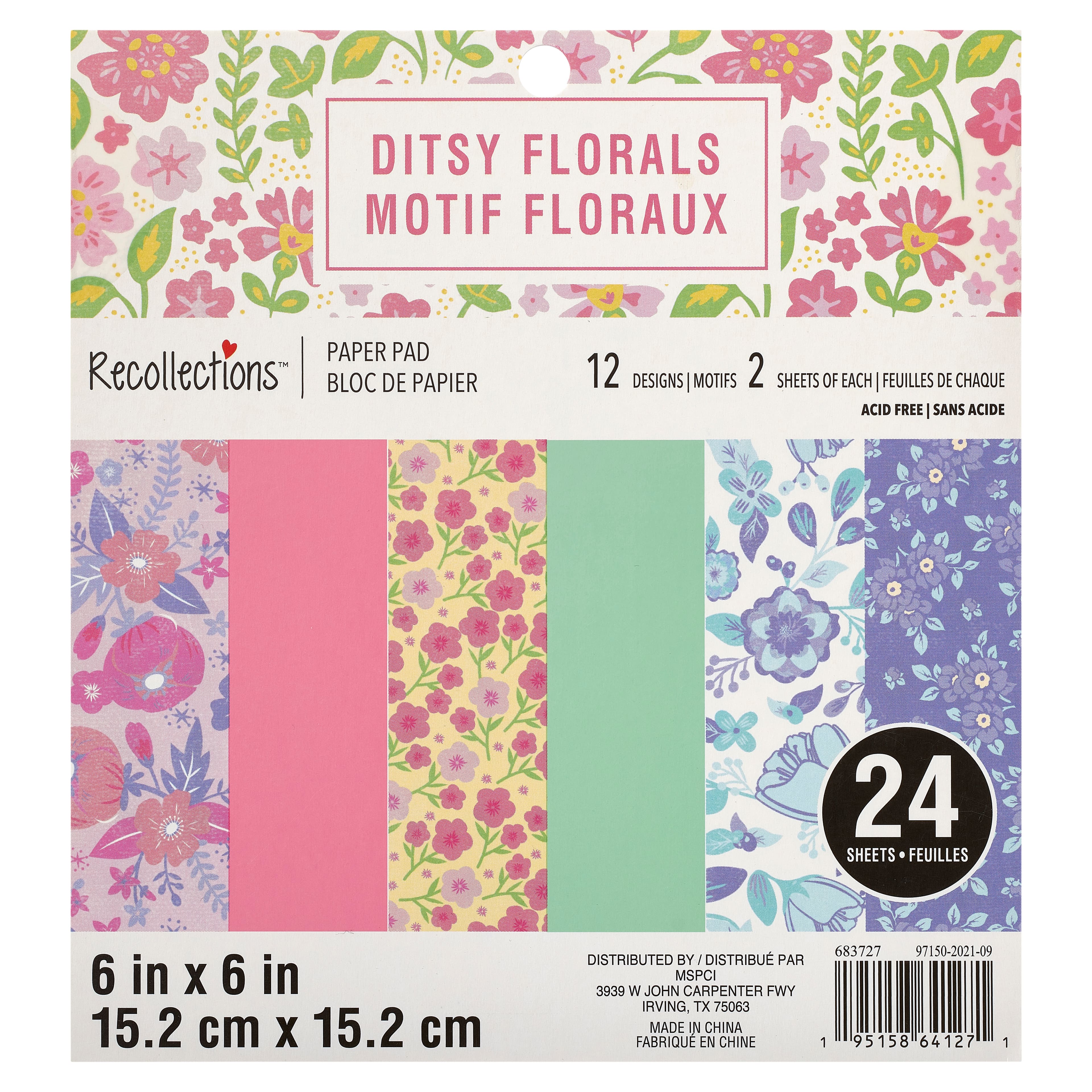 Ditsy Floral Paper Pad by Recollections™, 6" x 6"