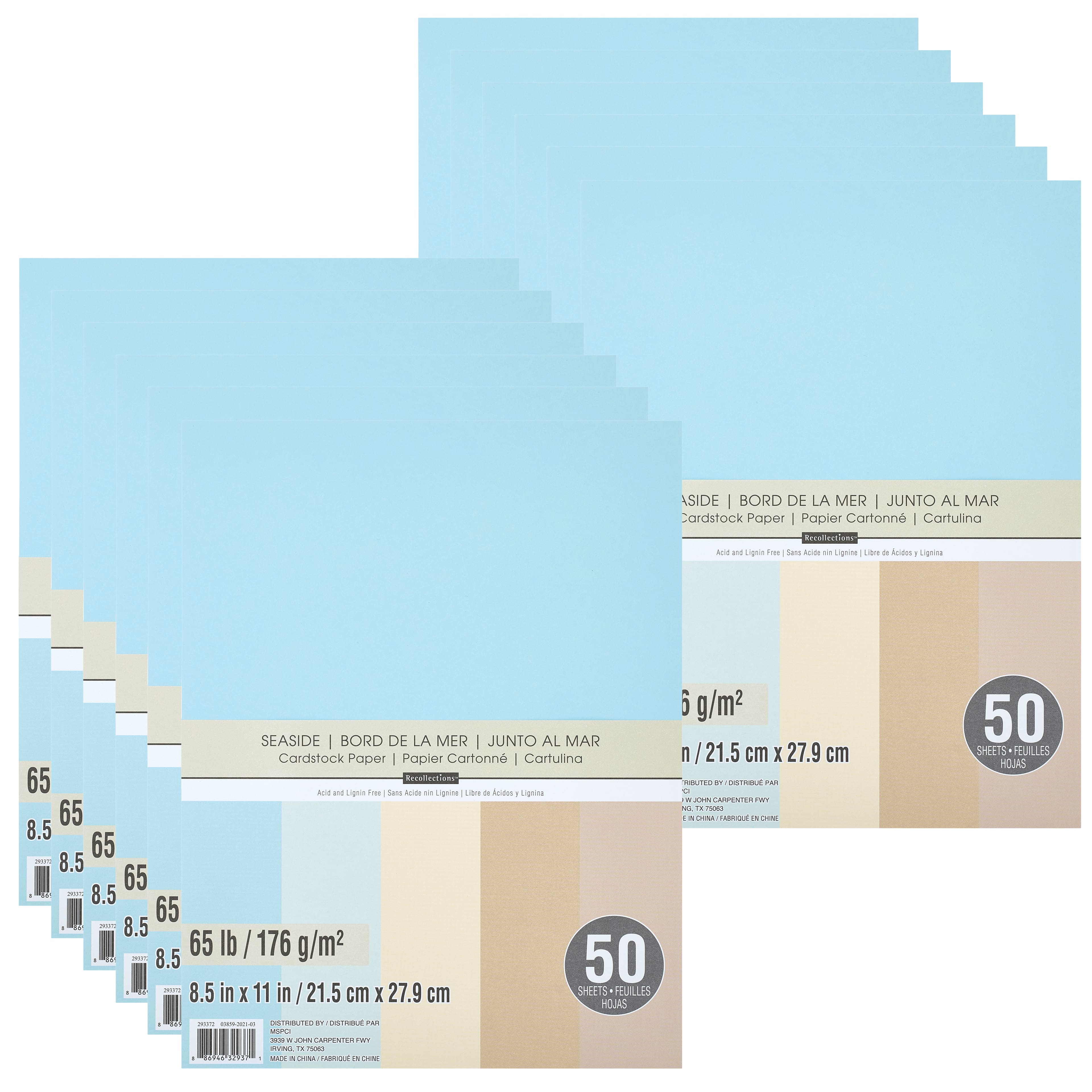 12 Packs: 50 ct. (600 total) Seaside 8.5&#x22; x 11&#x22; Cardstock Paper by Recollections&#x2122;