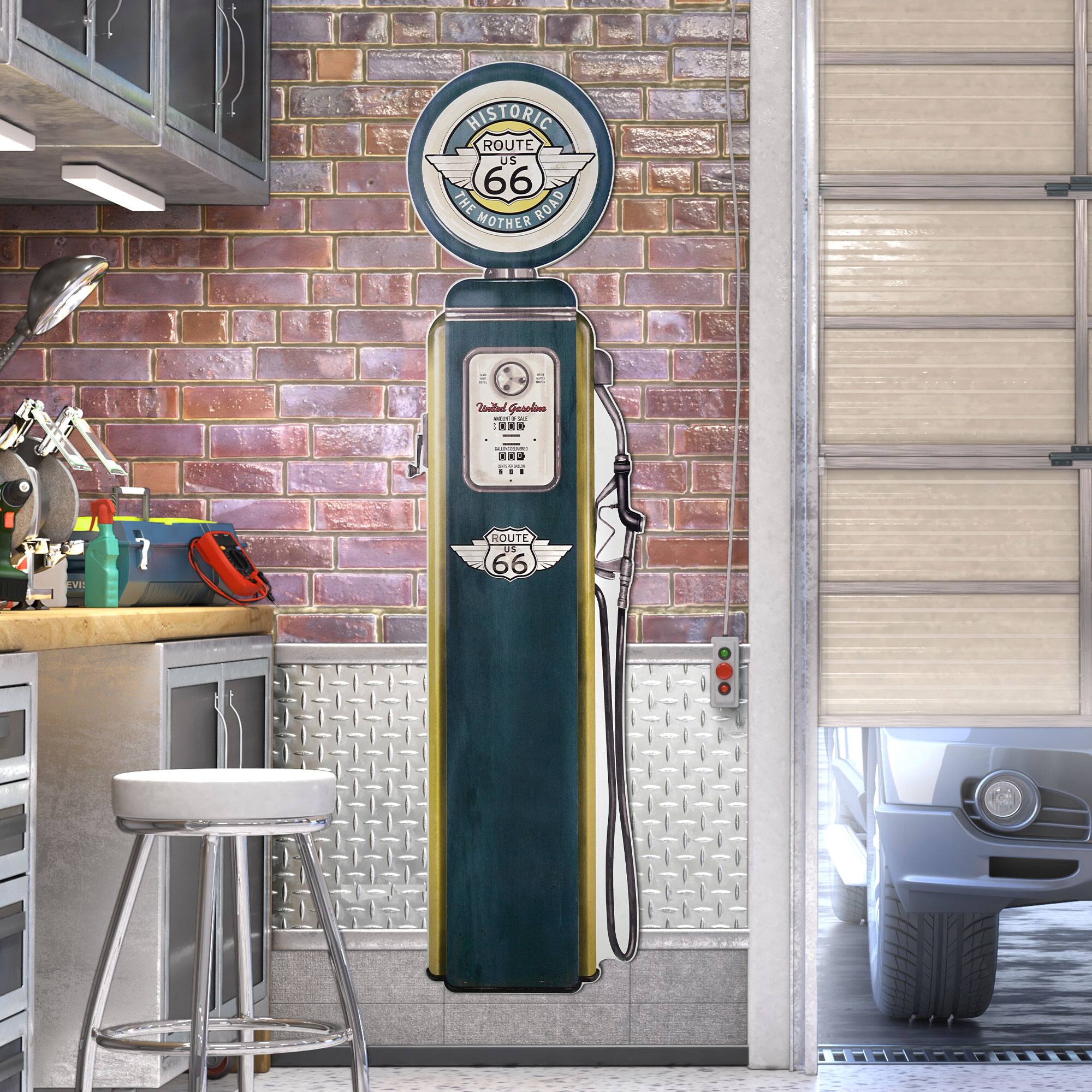 American Art D&#xE9;cor&#x2122; 60.5&#x22; Licensed Historic Route 66 Gas Pump Plaque Wall D&#xE9;cor