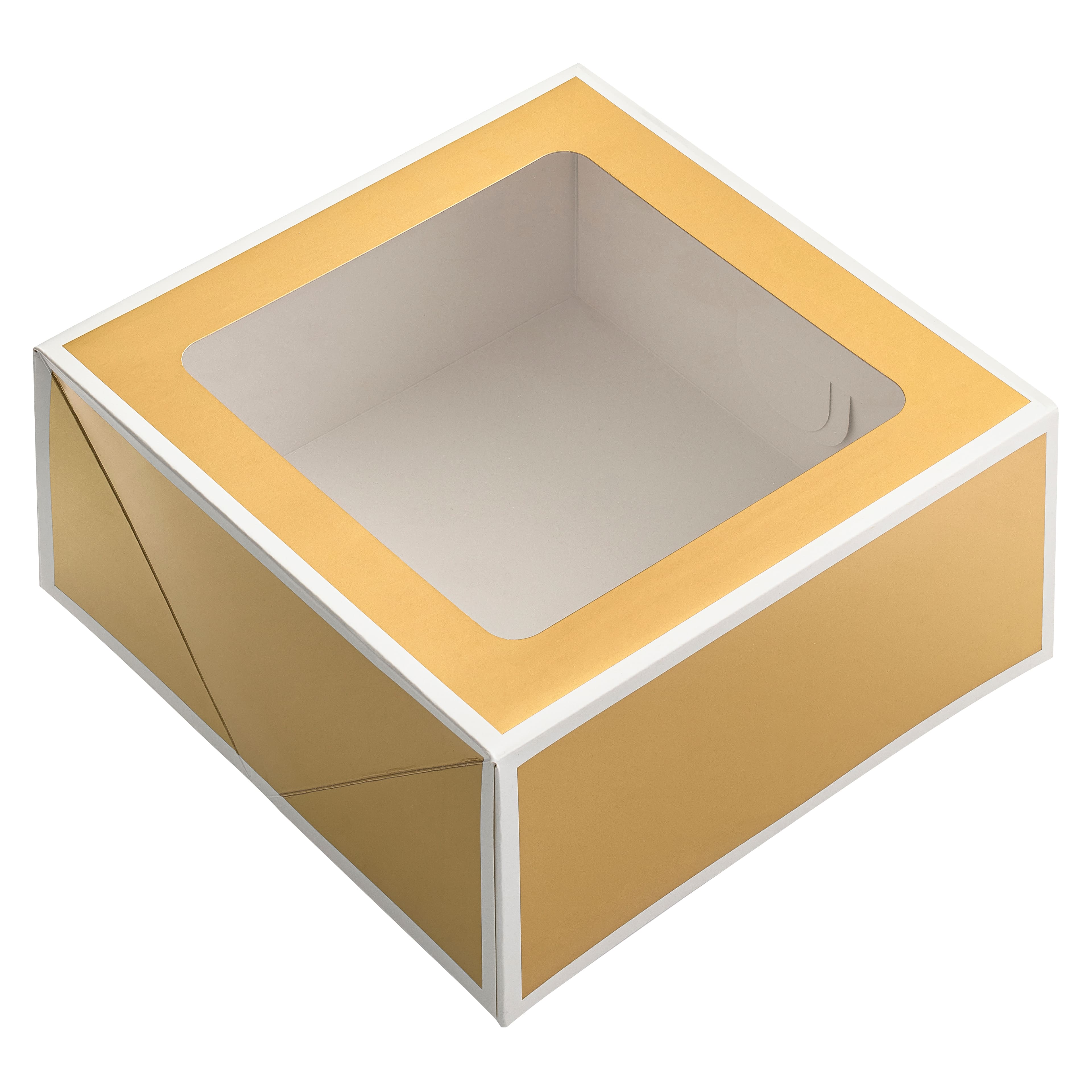 6 Packs: 3 ct. (18 total) Gold Treat Boxes with White Trim by Celebrate It®