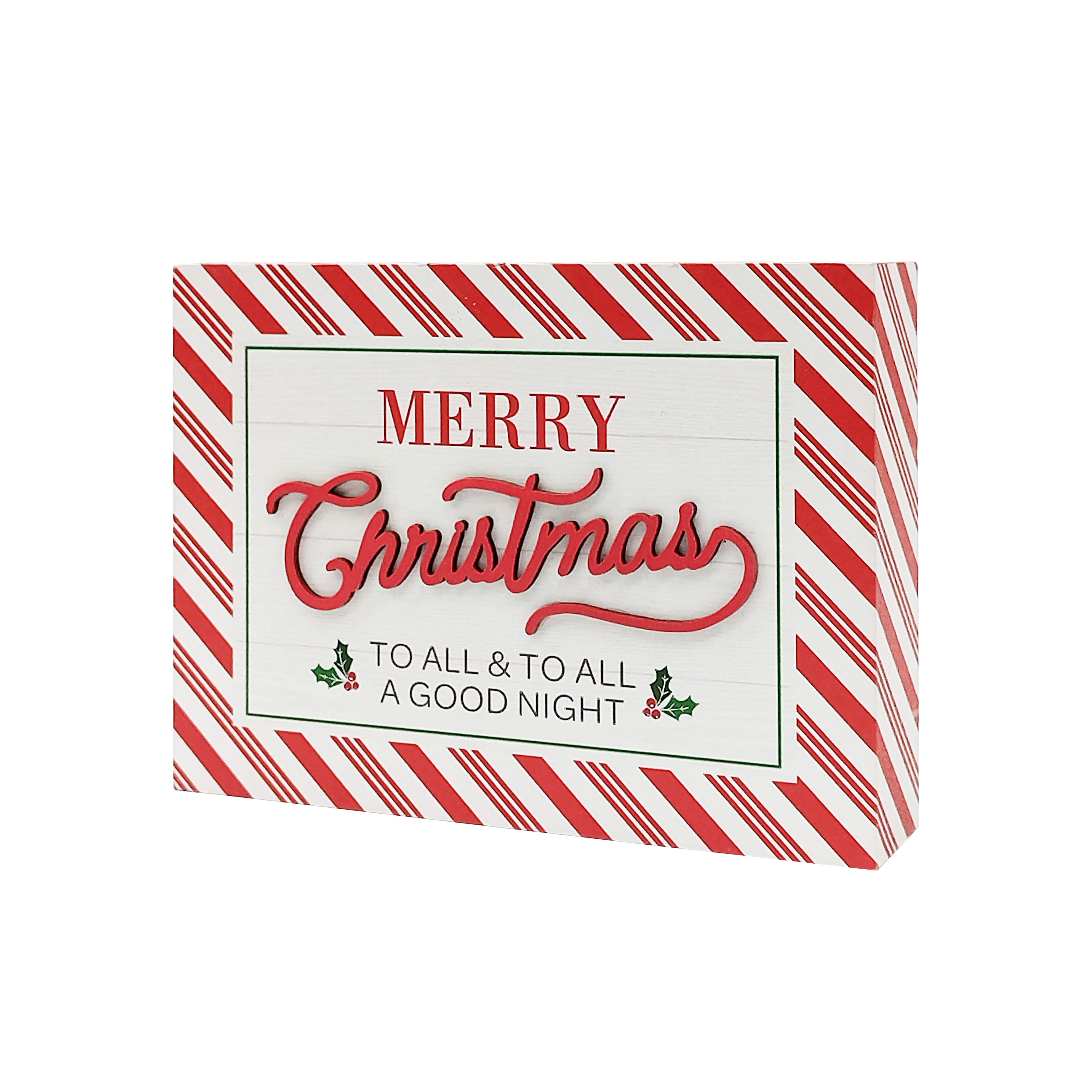 7.75&#x22; Red &#x26; White Merry Christmas To All Sign Tabletop D&#xE9;cor by Ashland&#xAE;
