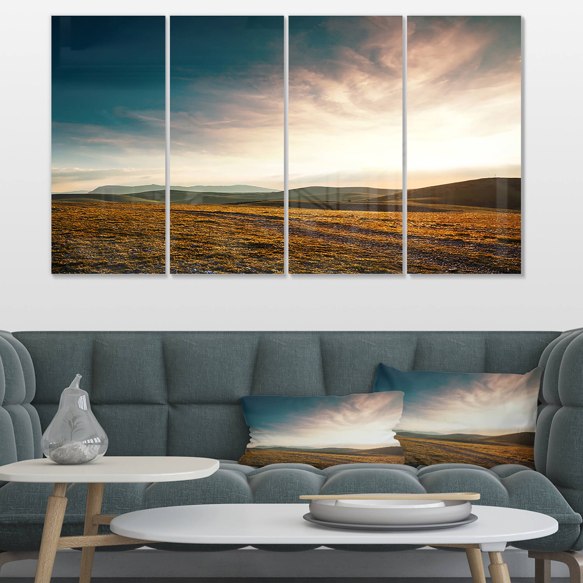 Designart - Pathway over Mountains At Sunset