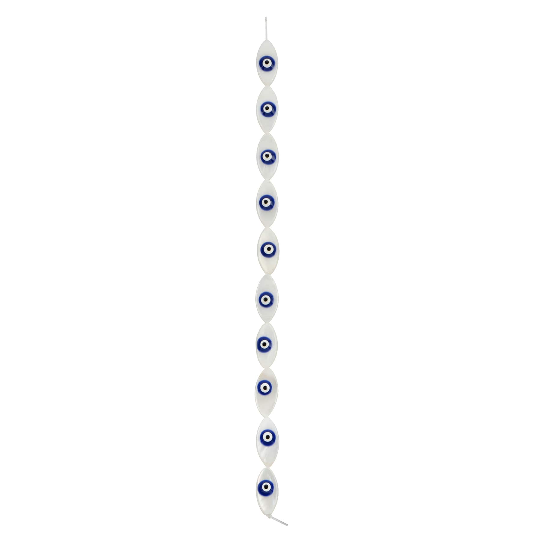 8mm x 17.5mm Enamel Eye Oval Shell Beads by Bead Landing&#x2122;