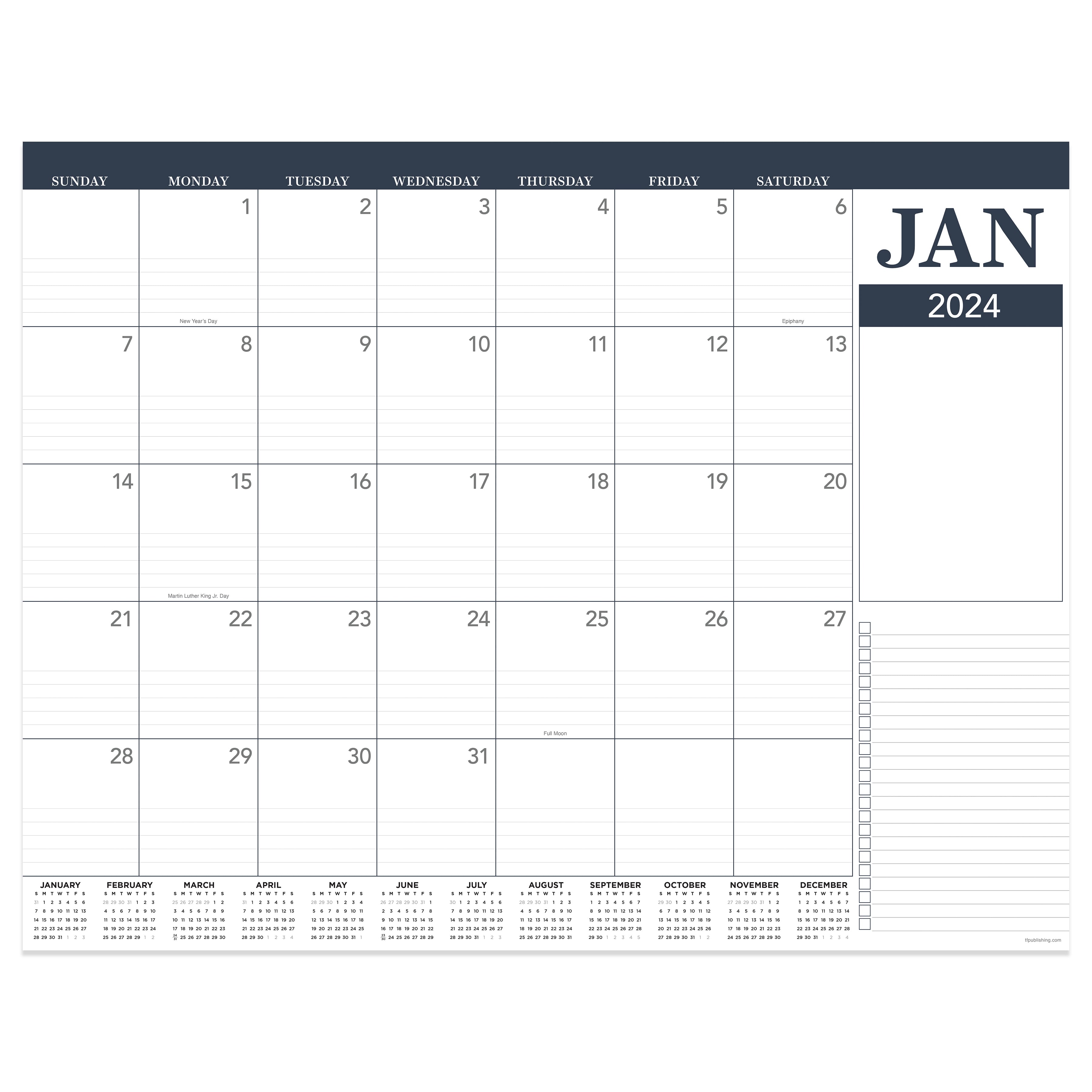 TF Publishing 2024 Professional Large Desk Pad Monthly Blotter Calendar ...