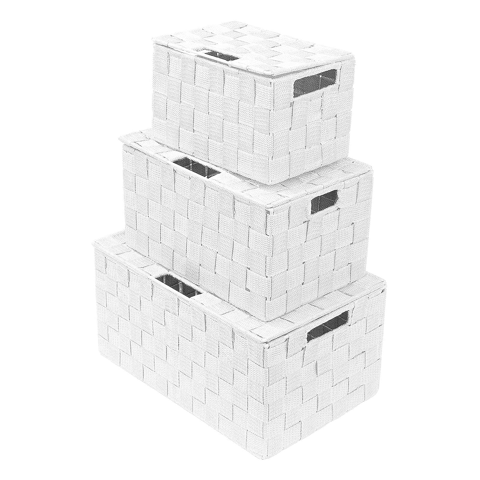 Sorbus 3-Piece Woven Basket with Lid Set