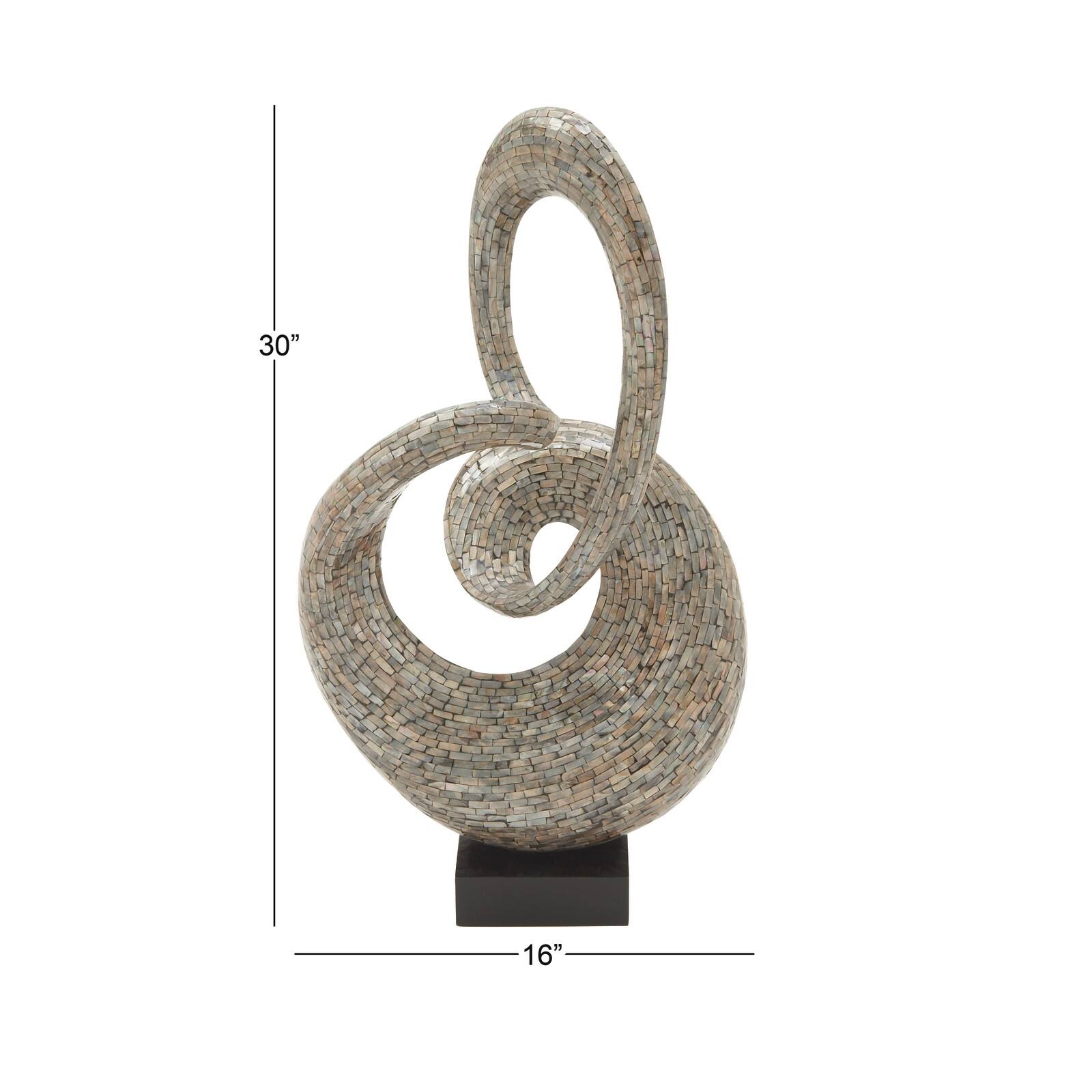 30&#x22; Gray Capiz Shell Abstract Sculpture