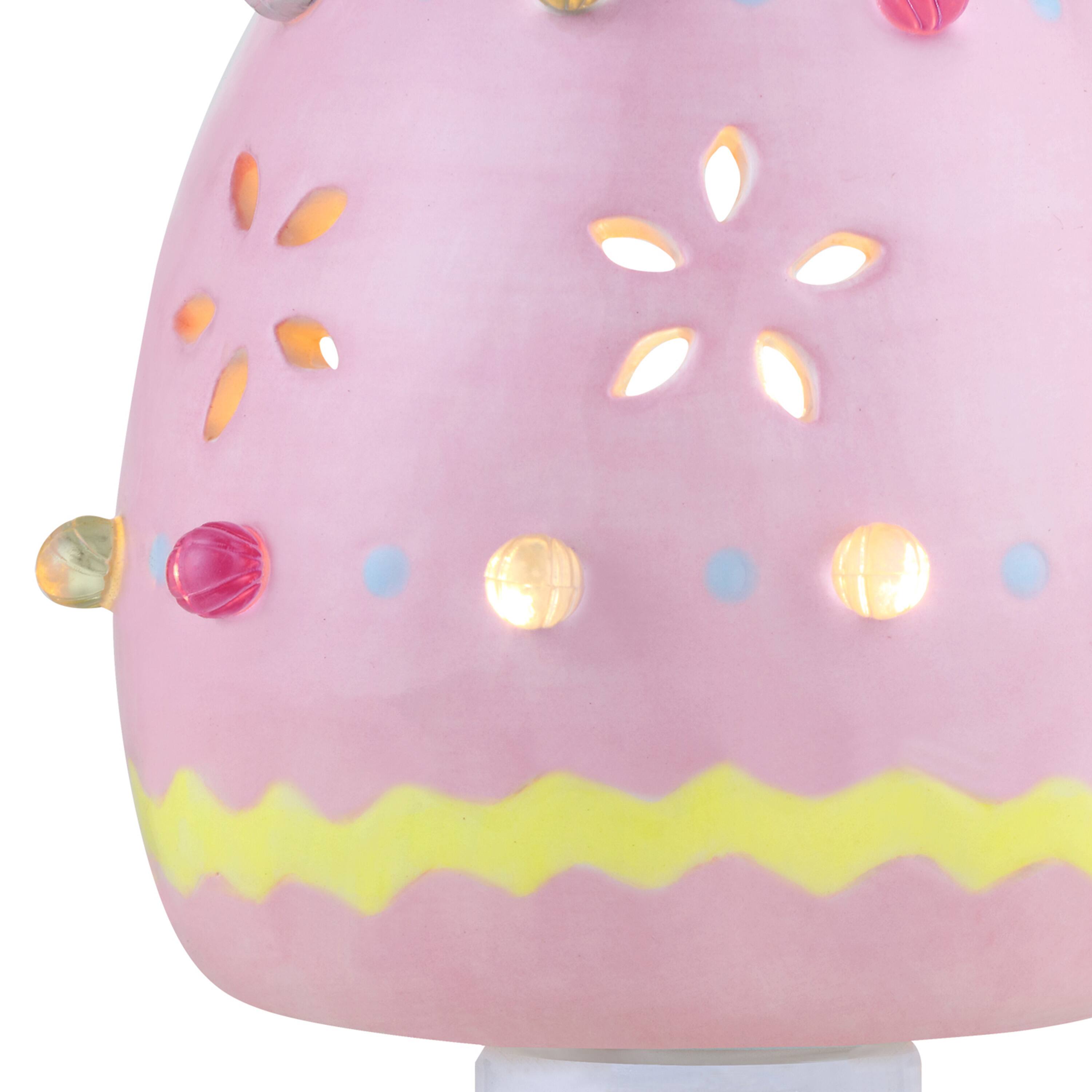 Mr. Cottontail Pink Ceramic Easter Egg Nightlight