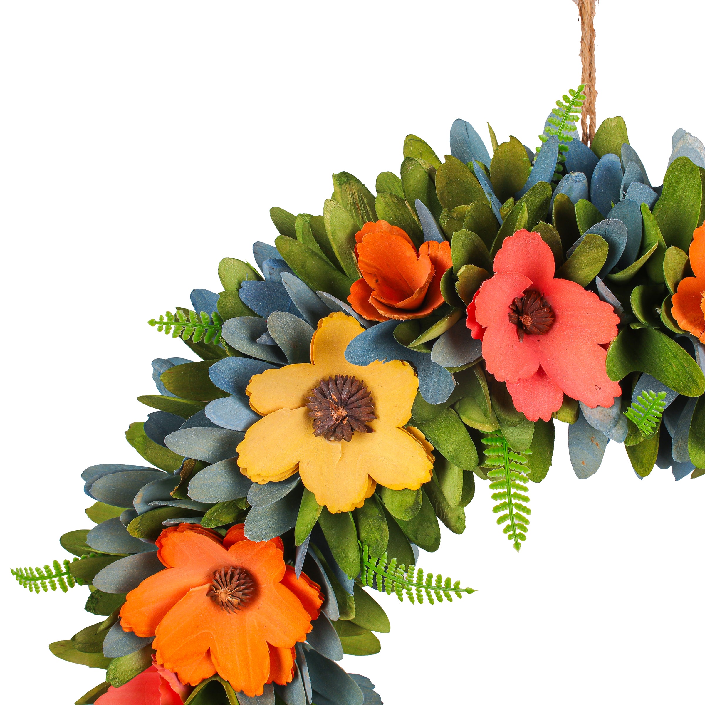 18" Spring Floral Wreath with Fern