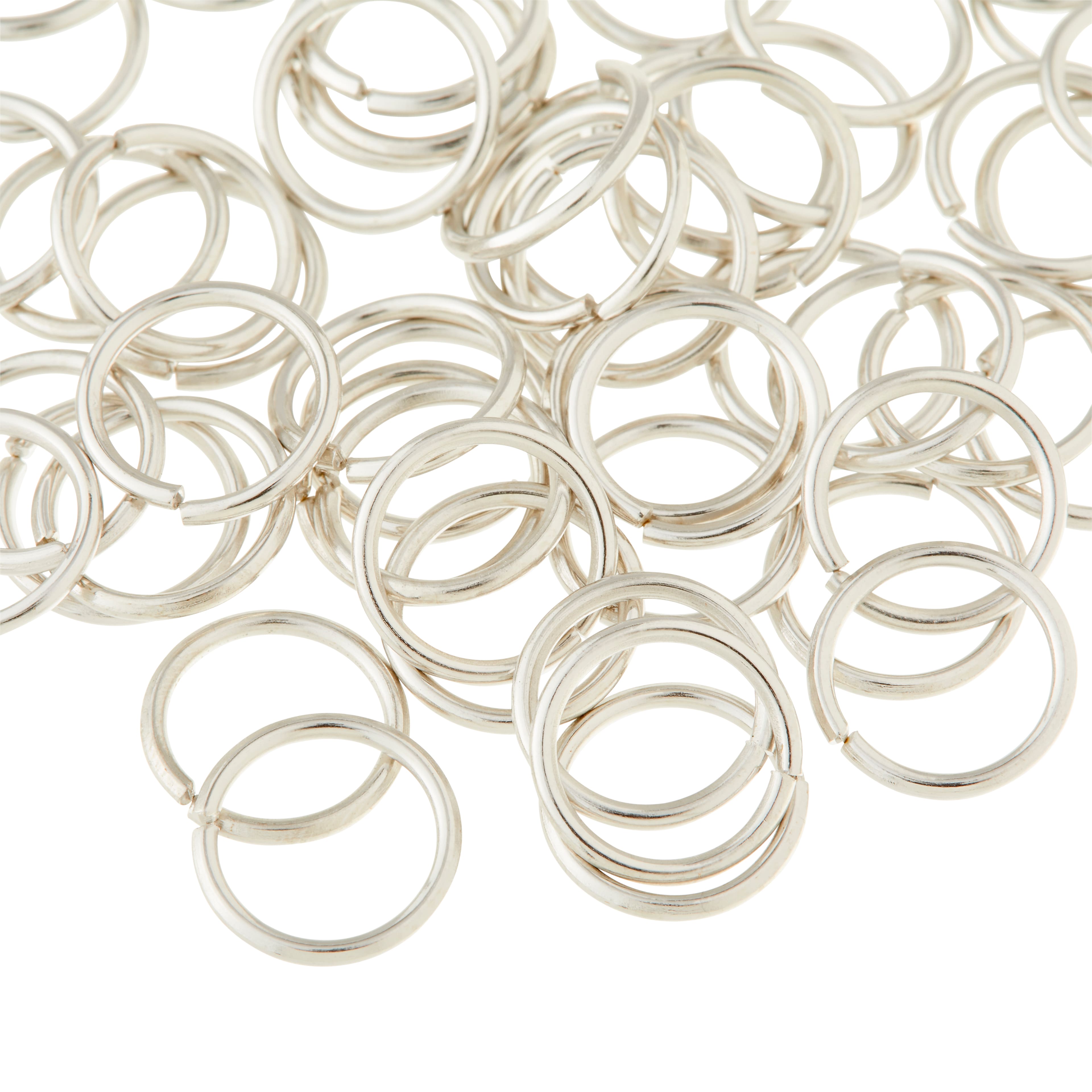 12 Pack: Rhodium Jump Rings, 10mm by Bead Landing™