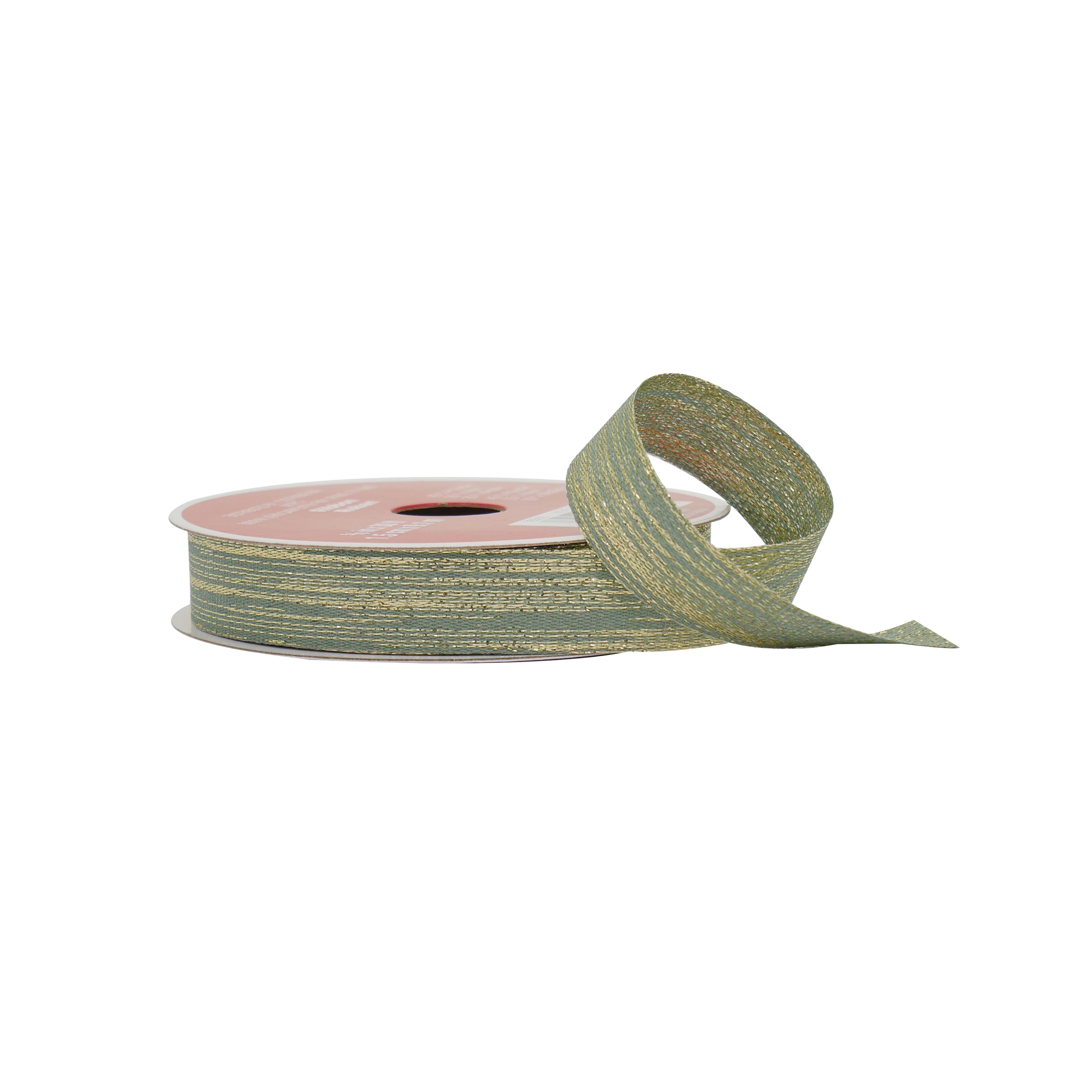 5/8&#x22; x 30ft. Sage &#x26; Gold Metallic Ribbon by Celebrate It&#xAE;