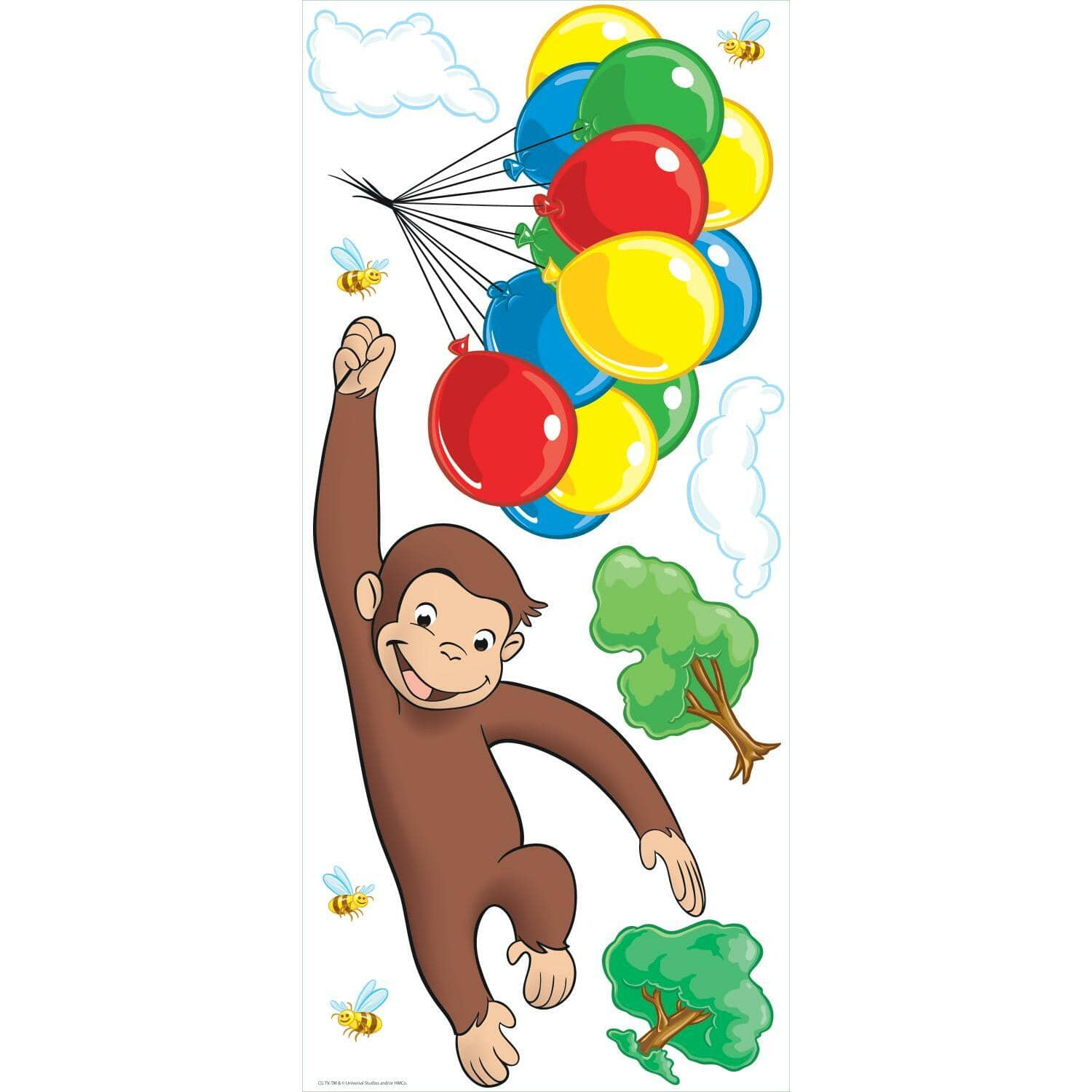 RoomMates Curious George Peel &#x26; Stick Giant Wall Decal