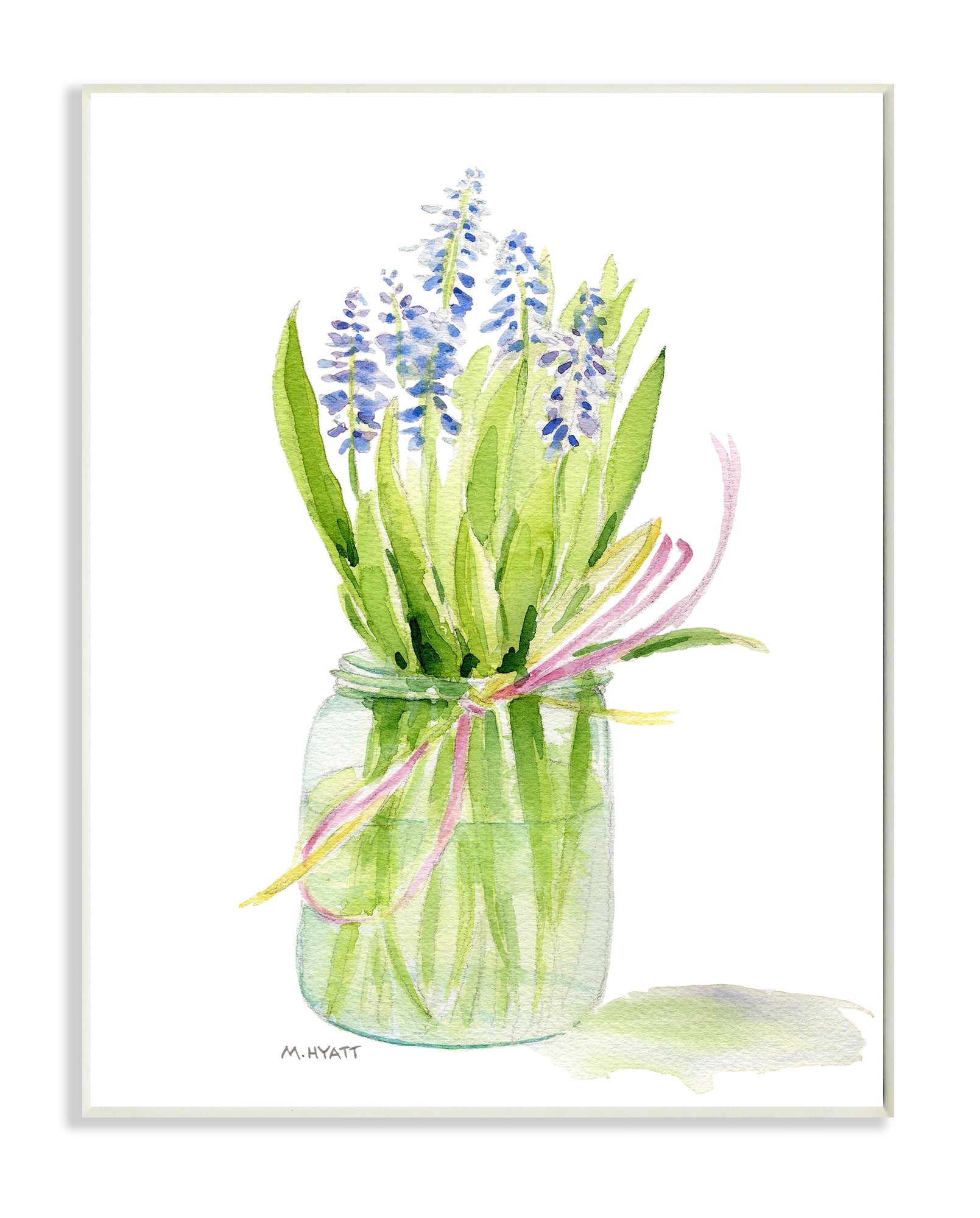 Stupell Industries Blue Hyacinth Flower Arrangement Classic Canning Jar Wall Plaque