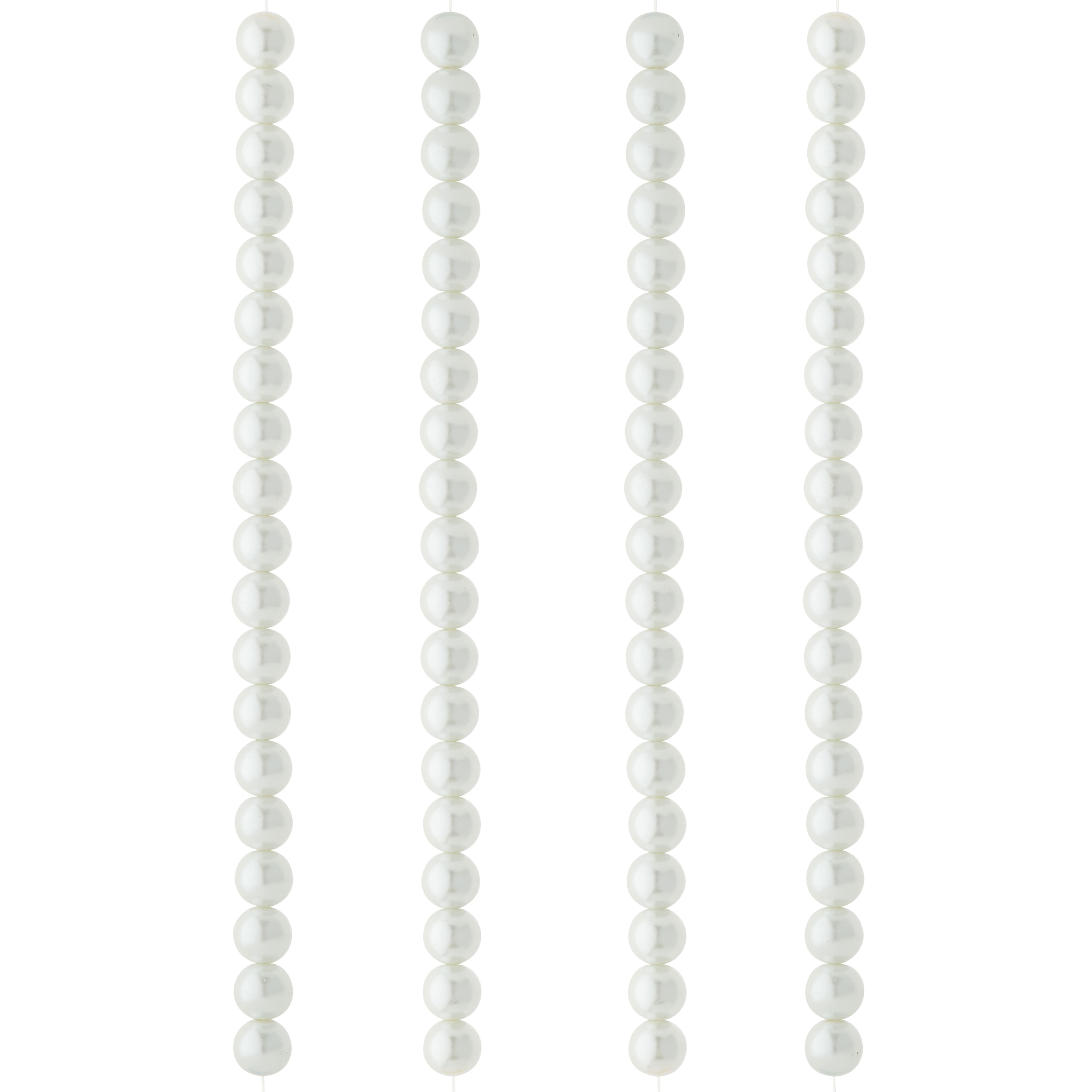 9 Packs: 72 ct. (648 total) Glass White Pearl Round Beads, 10mm by Bead Landing™