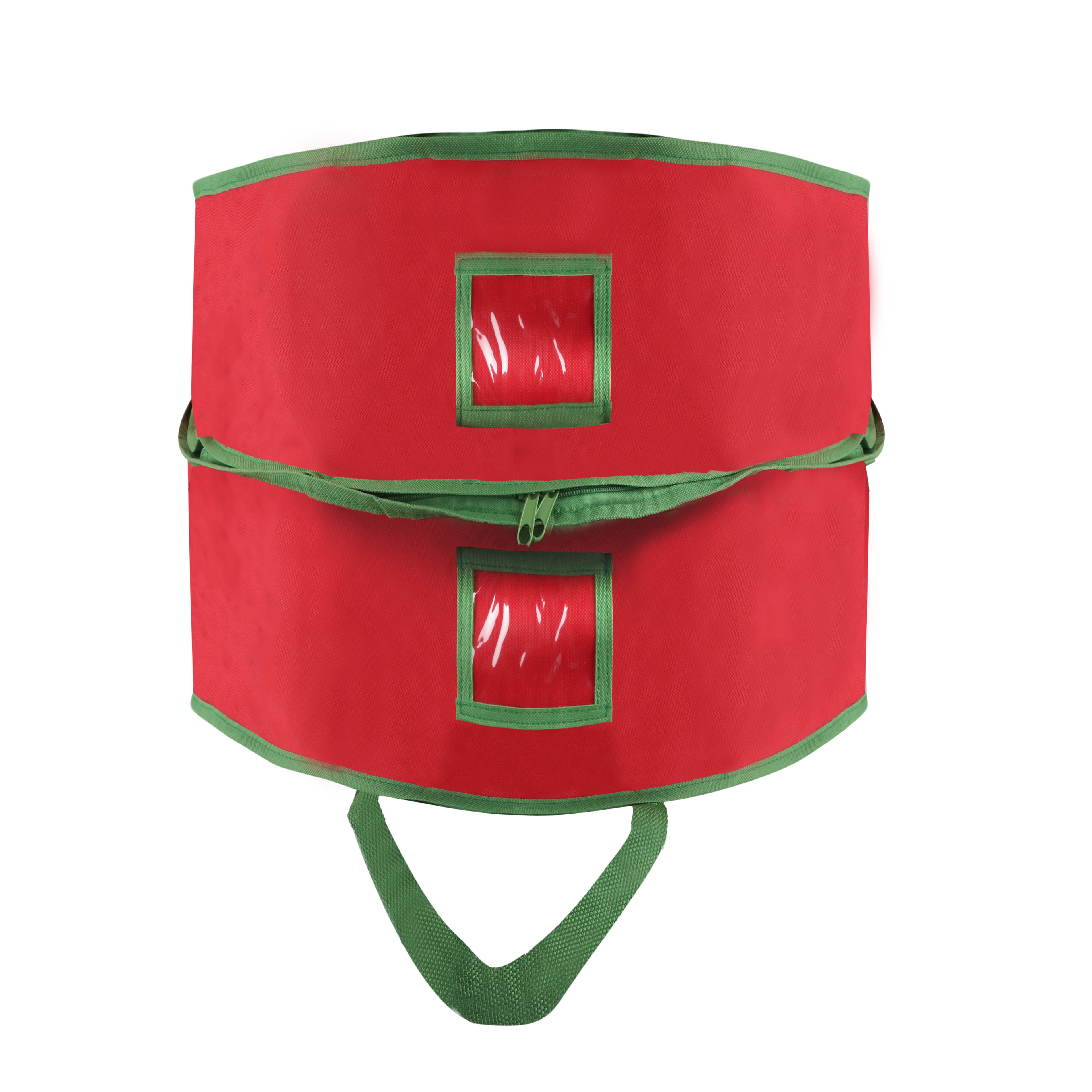 Rubbermaid Christmas Wreath Storage Bag*27”*red Sturdy Plastic*2  Handles*zipper