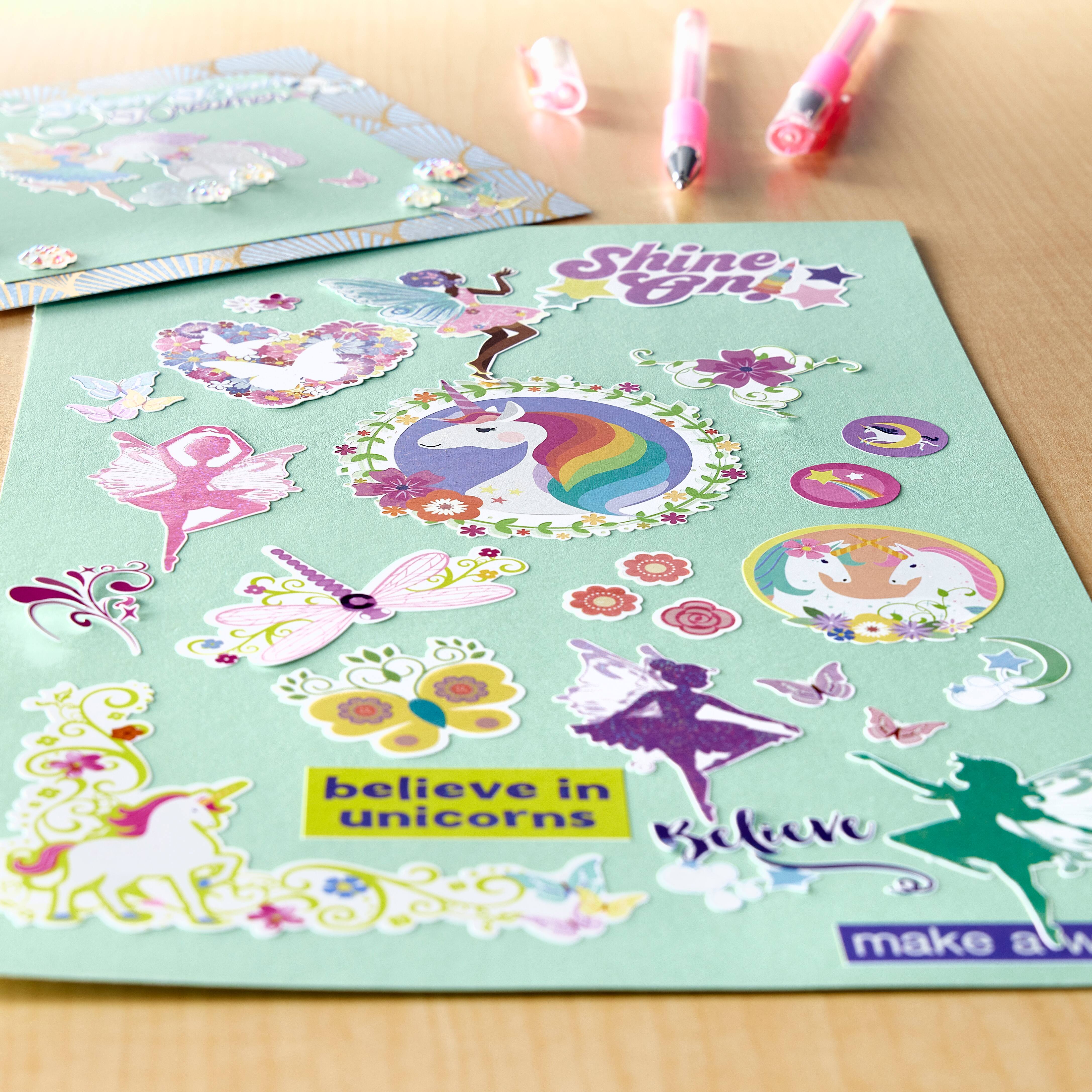 12 Pack: Unicorns &#x26; Fairies Sticker Book by Recollections&#x2122;