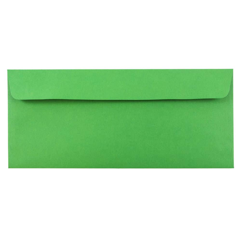 JAM Paper 4.125&#x22; x 9.5&#x22; Green Peel &#x26; Seal Closure Business Envelopes