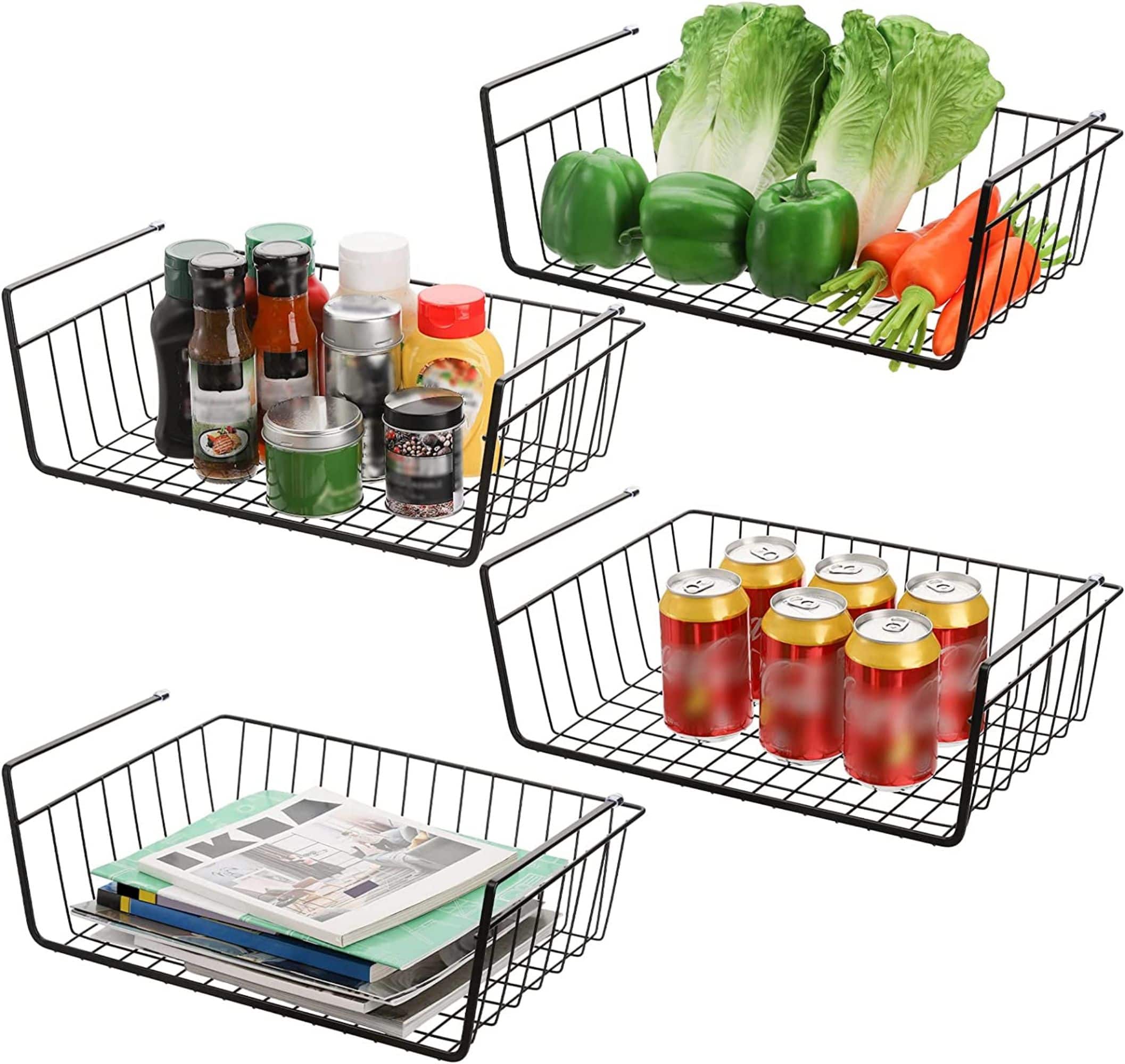 NEX&#x2122; Black Under Shelf Wire Baskets, 4ct.