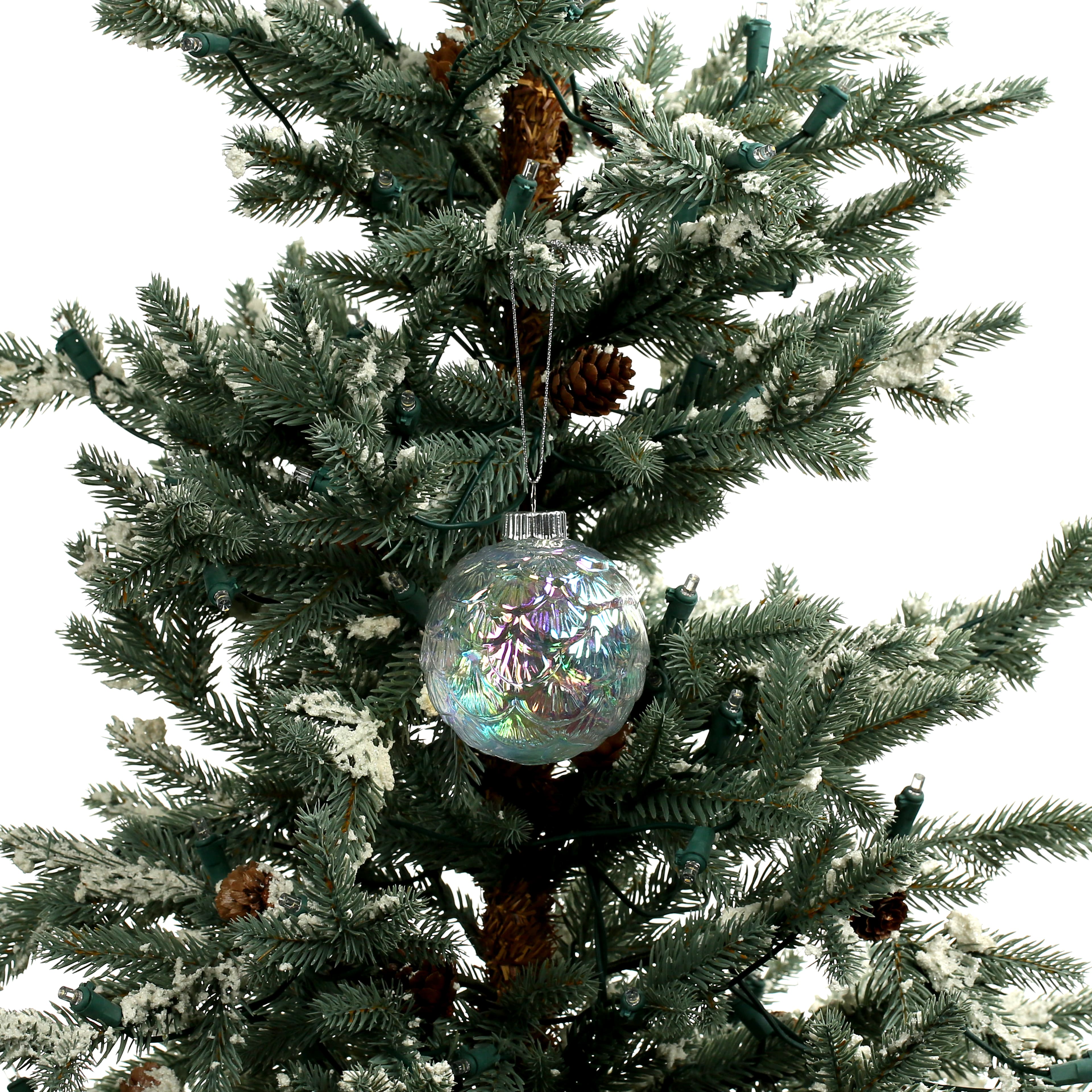 3.25&#x22; Iridescent Clear DIY Plastic Scalloped Ball Ornament by Make Market&#xAE;