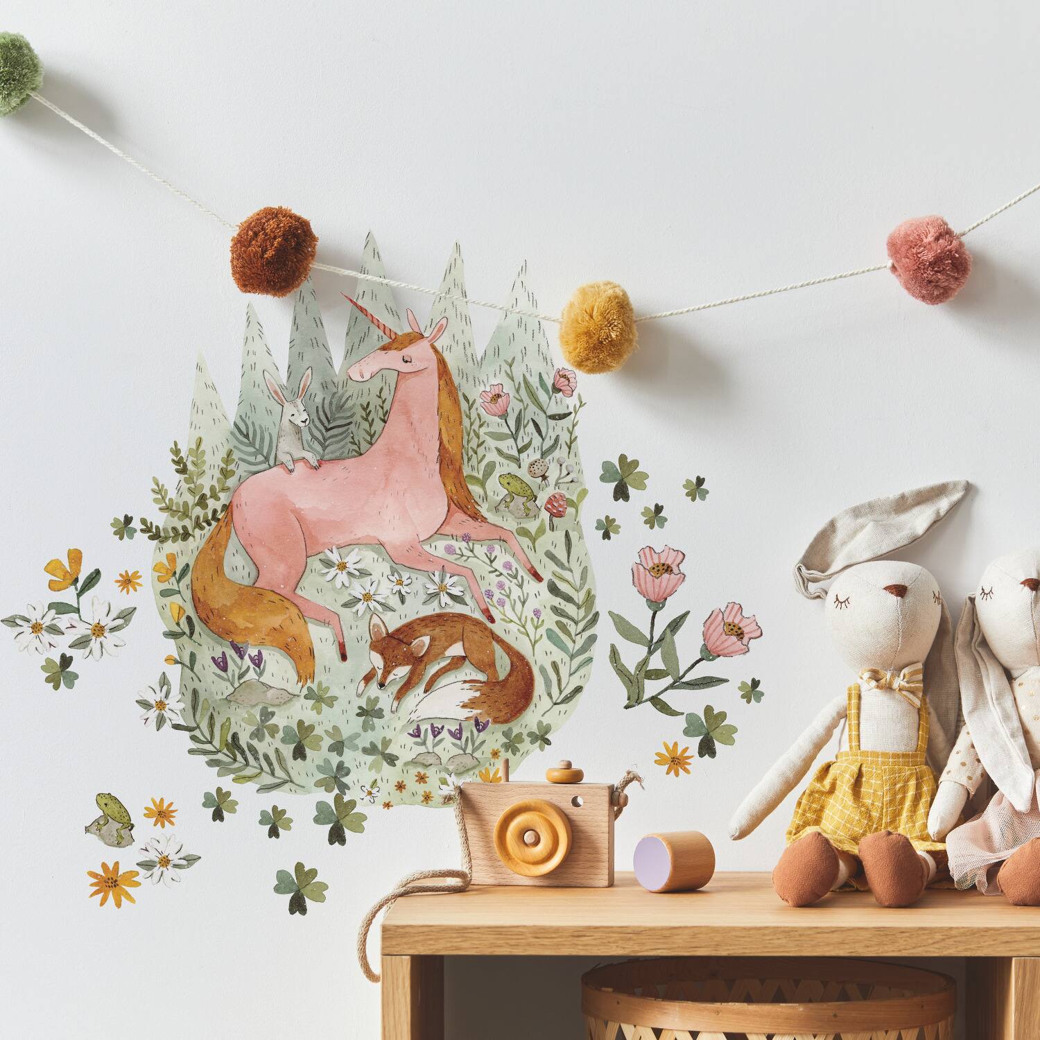 RoomMates Woodland Magic Unicorn & Fox Peel & Stick Giant Wall Decal Set
