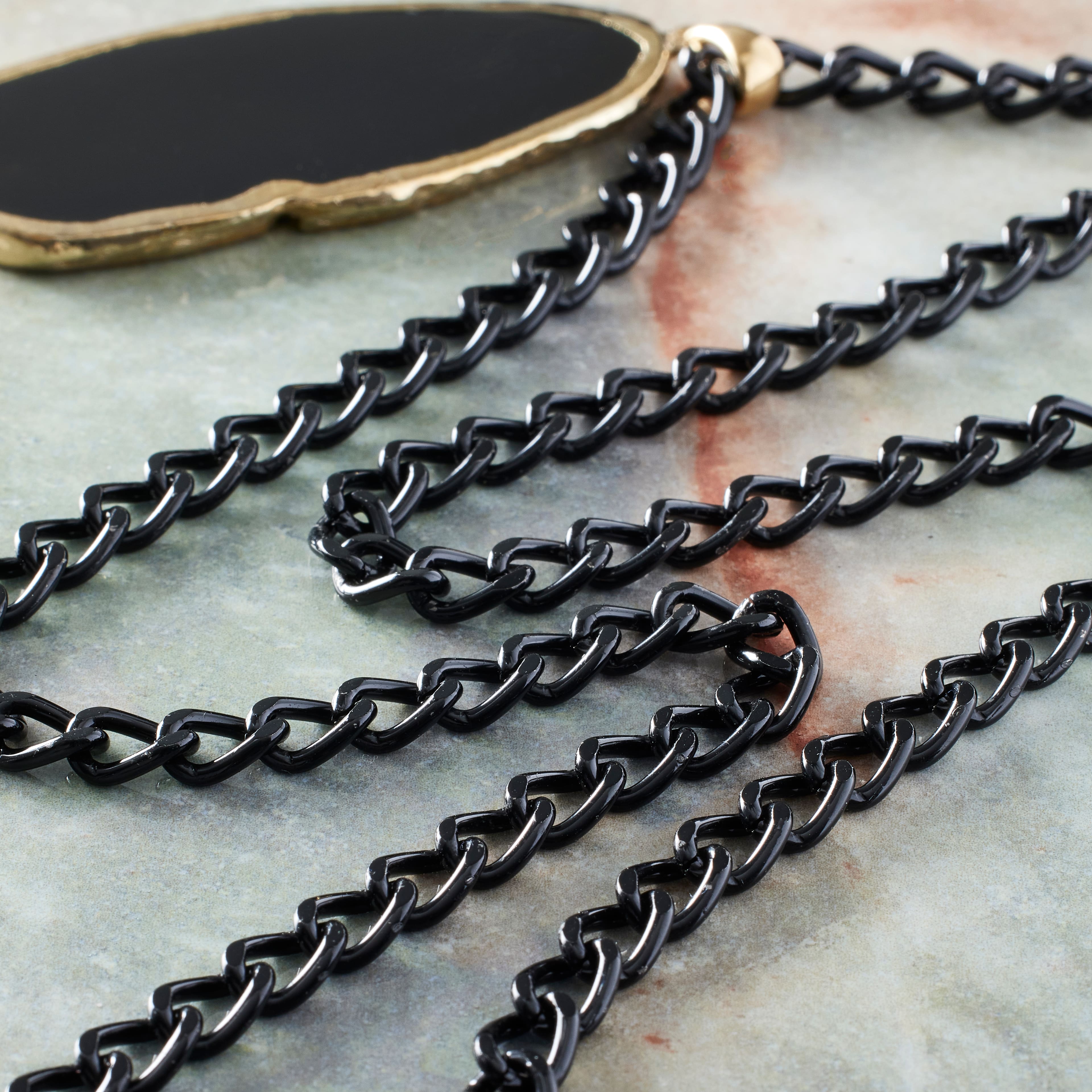 12 Pack: 36" Black Small Figure 8 Chain by Bead Landing™