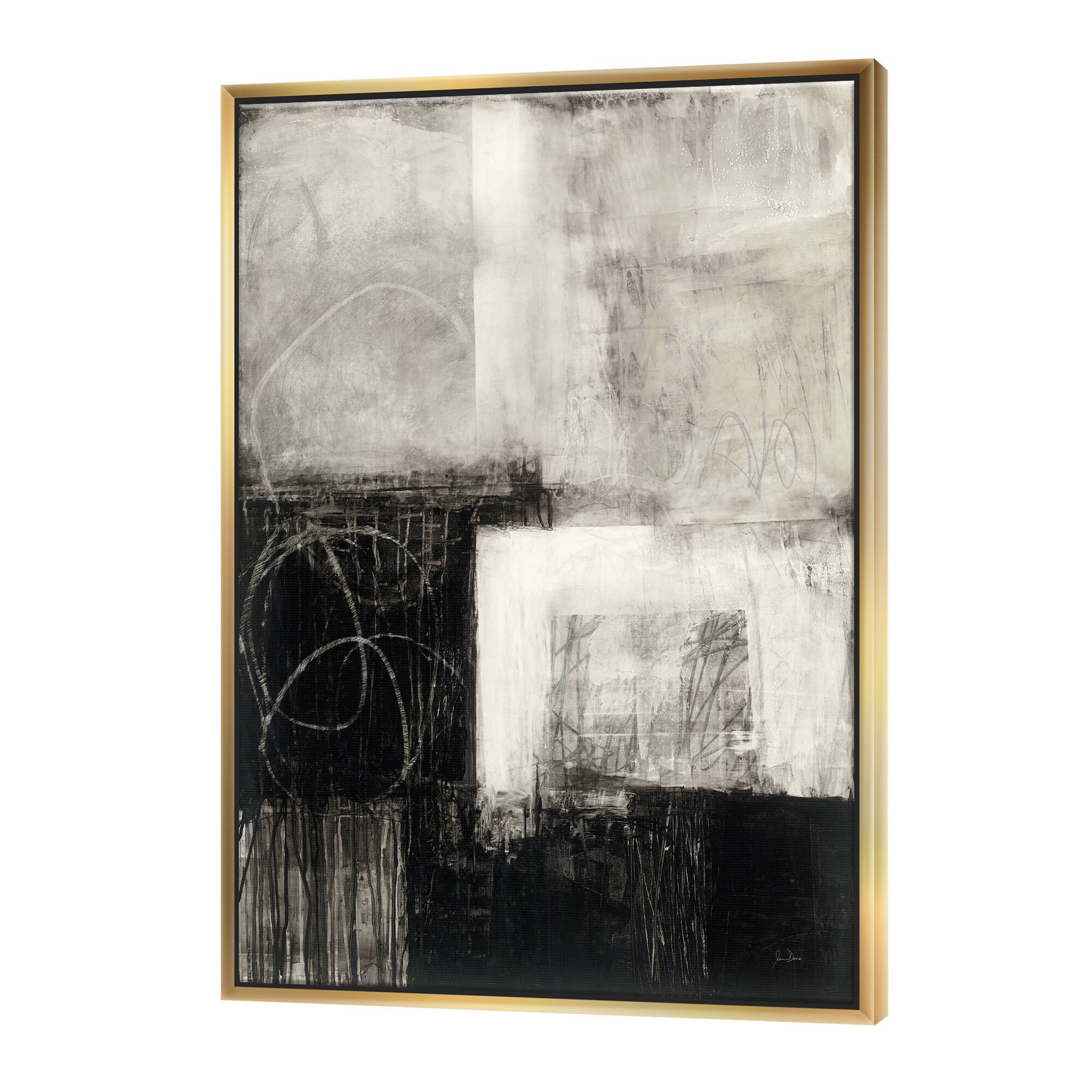 Designart - A Geometric Day II - Mid-Century Modern Canvas in Gold Frame
