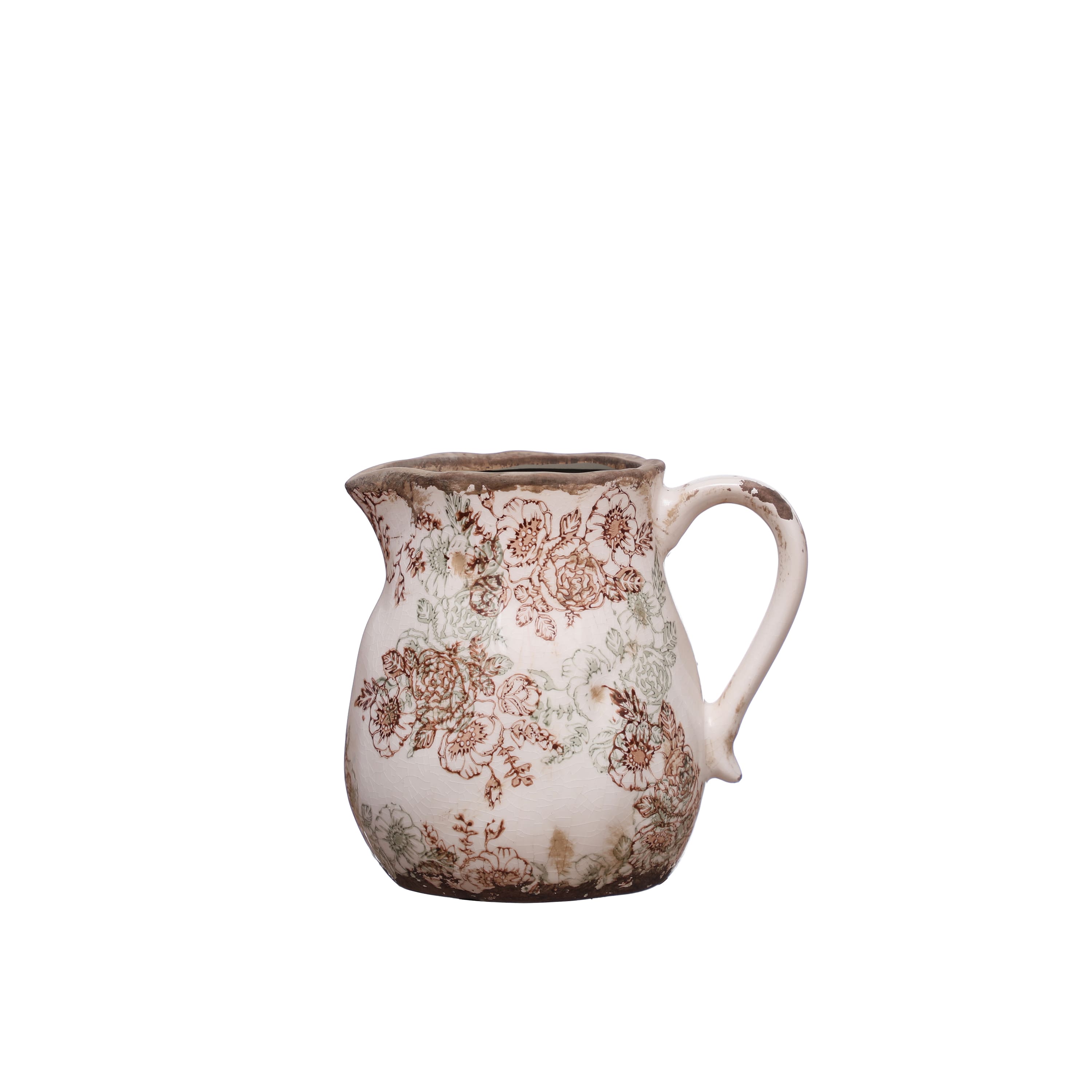 6.25&#x22; Crackle Floral Ceramic Tabletop Pitcher by Ashland&#xAE;