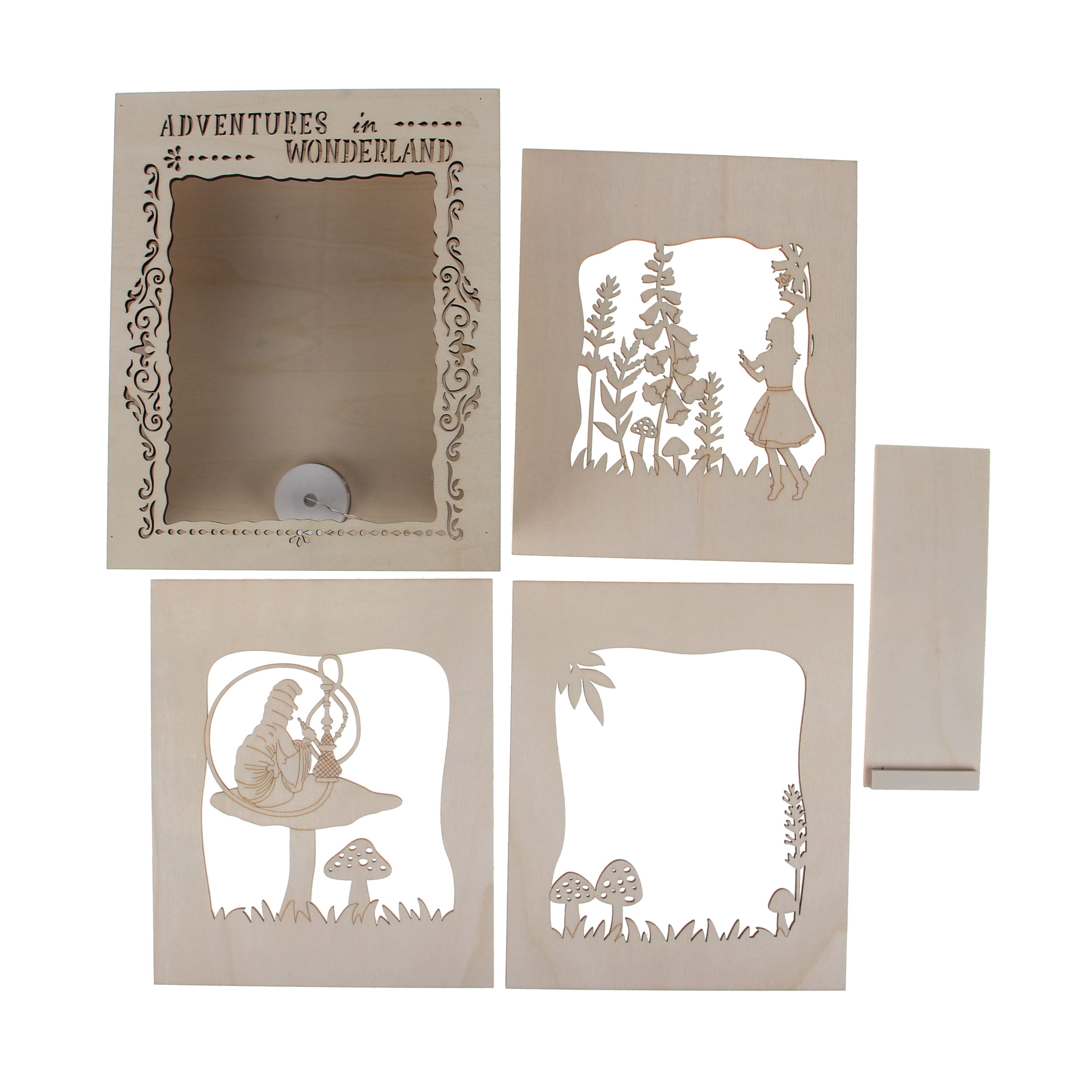8.5&#x22; Adventures in Wonderland Book DIY LED Plywood D&#xE9;cor by Make Market&#xAE;