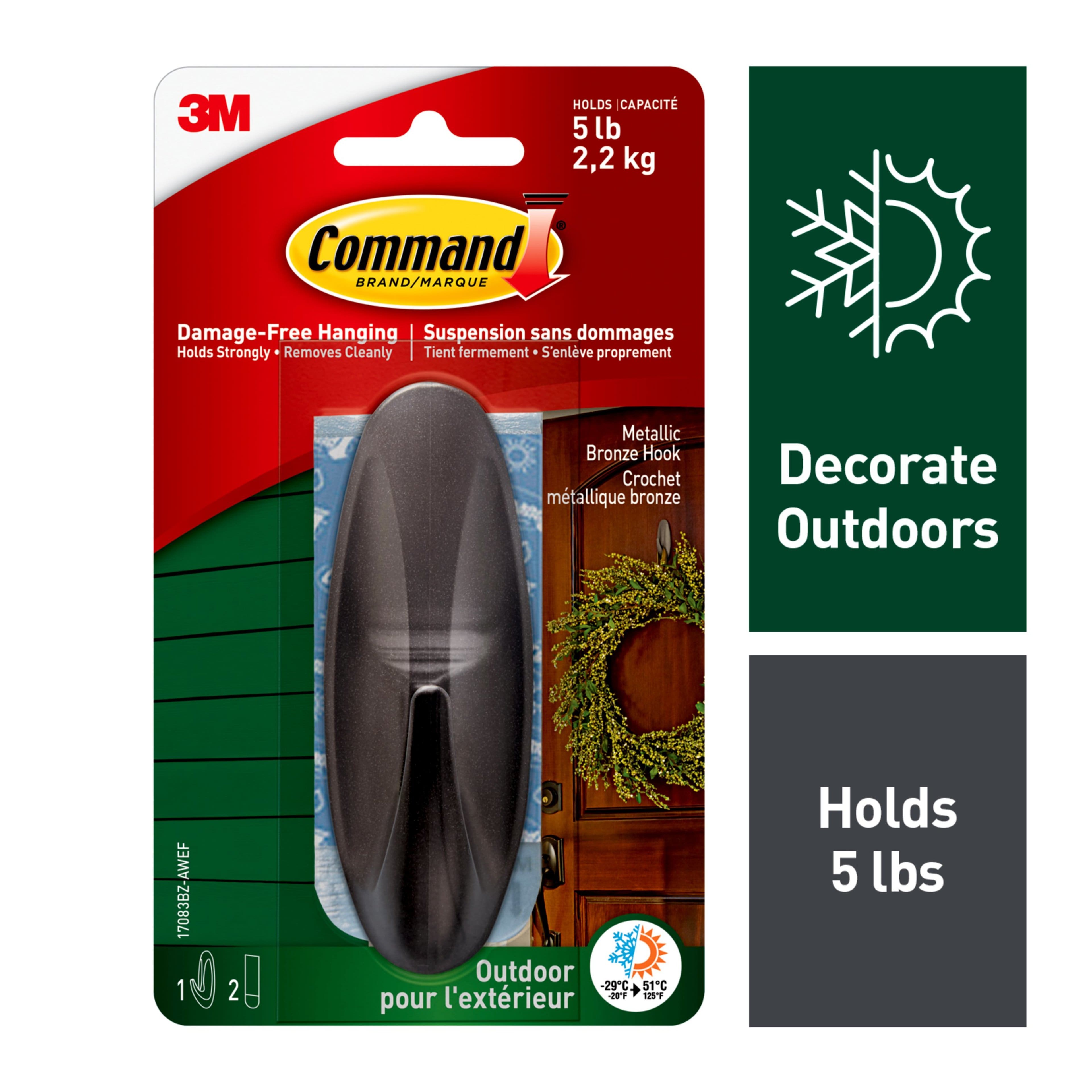 12 Pack: Command&#x2122; Large Metallic Bronze Outdoor Designer Hook
