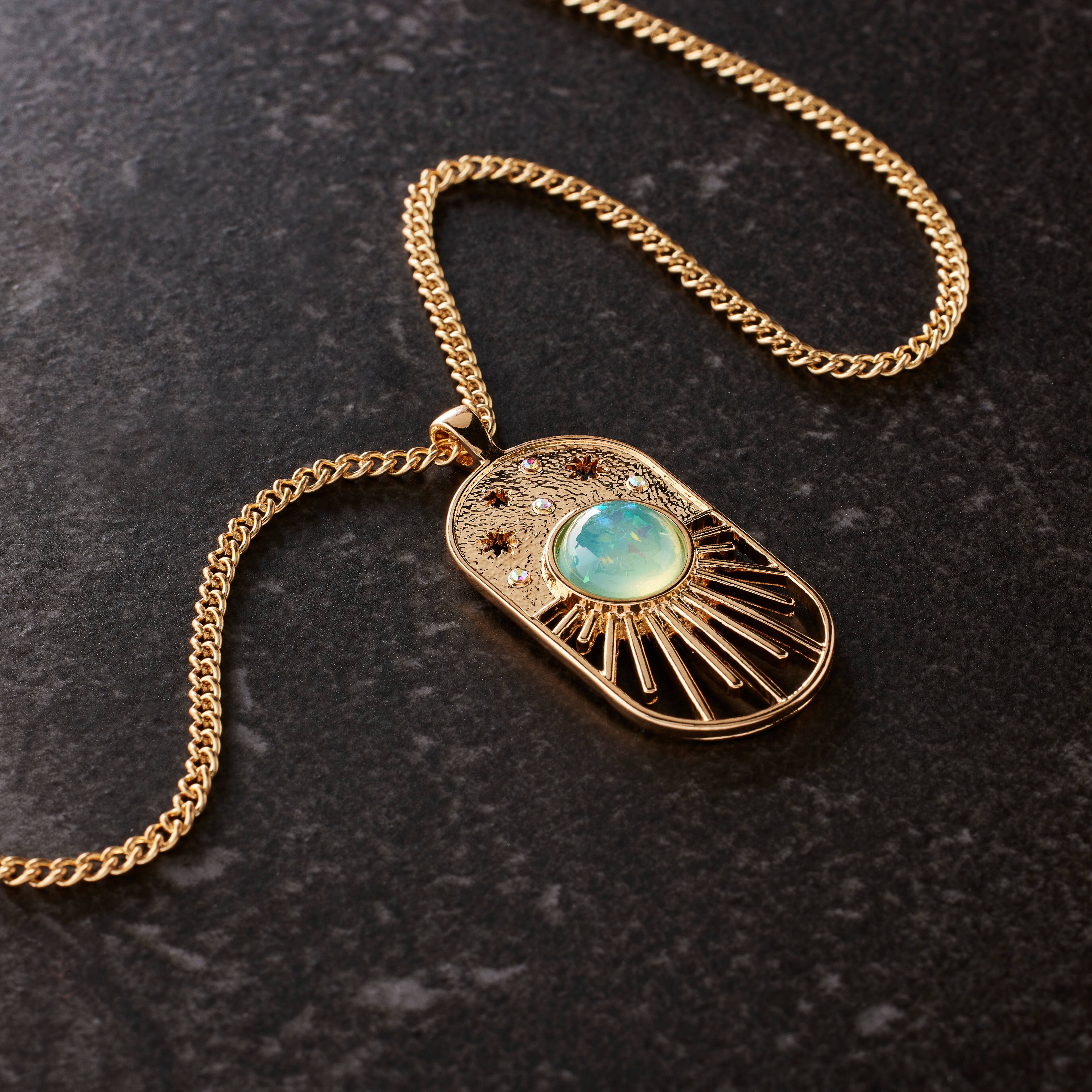 12 Pack: Opal Sunburst Evil Eye Pendant by Bead Landing™