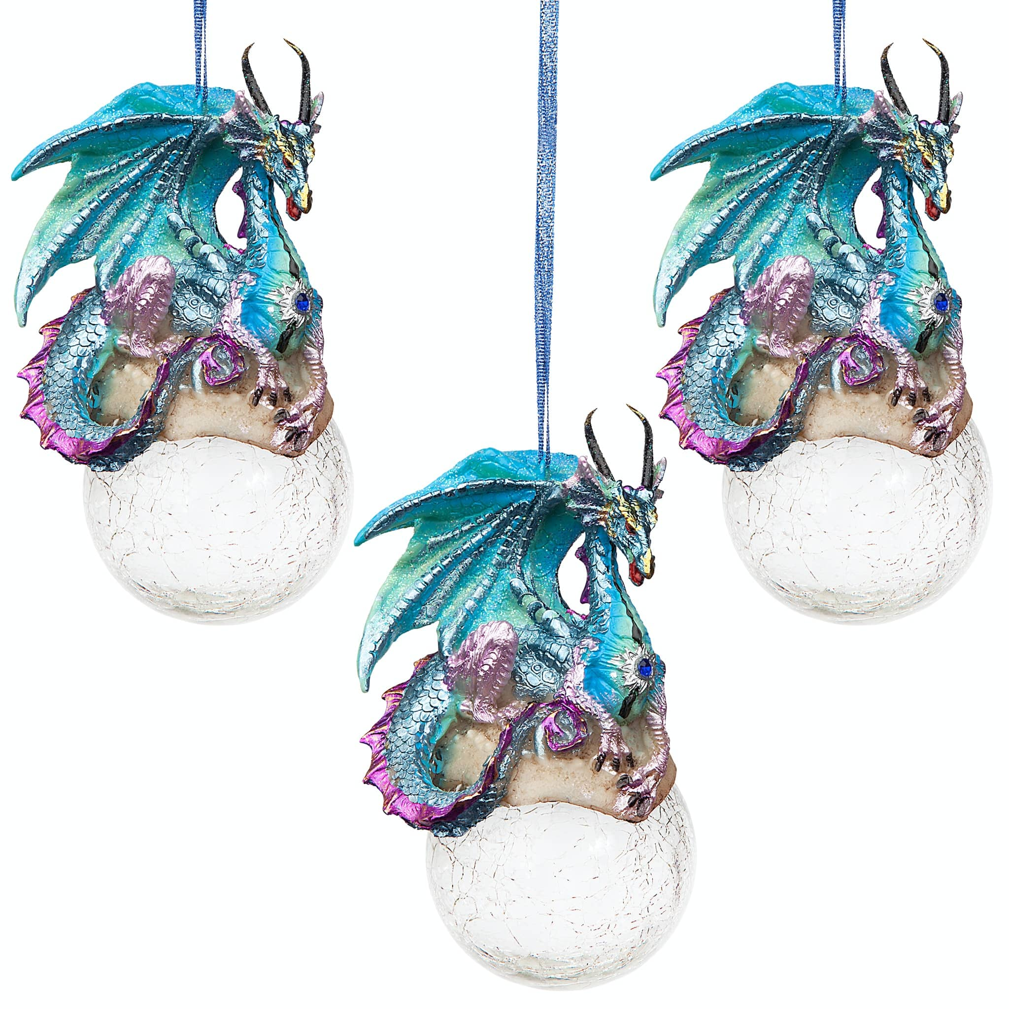 Design Toscano 3ct. Frost the Gothic Dragon Ornaments