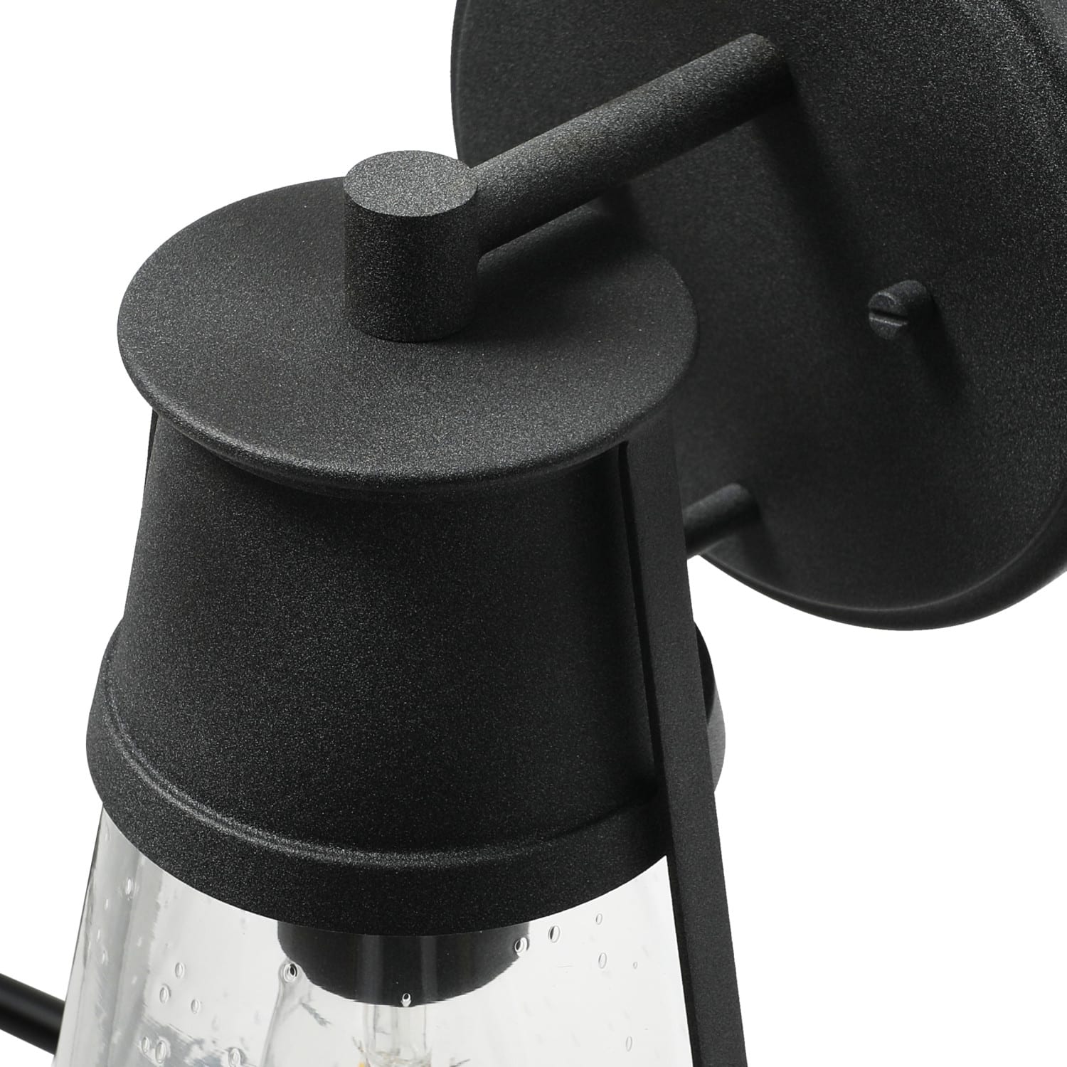 Hello Honey® Robert Stevenson Lighting Jaxon 13.5" Metal & Seedy Glass Outdoor Wall Sconce