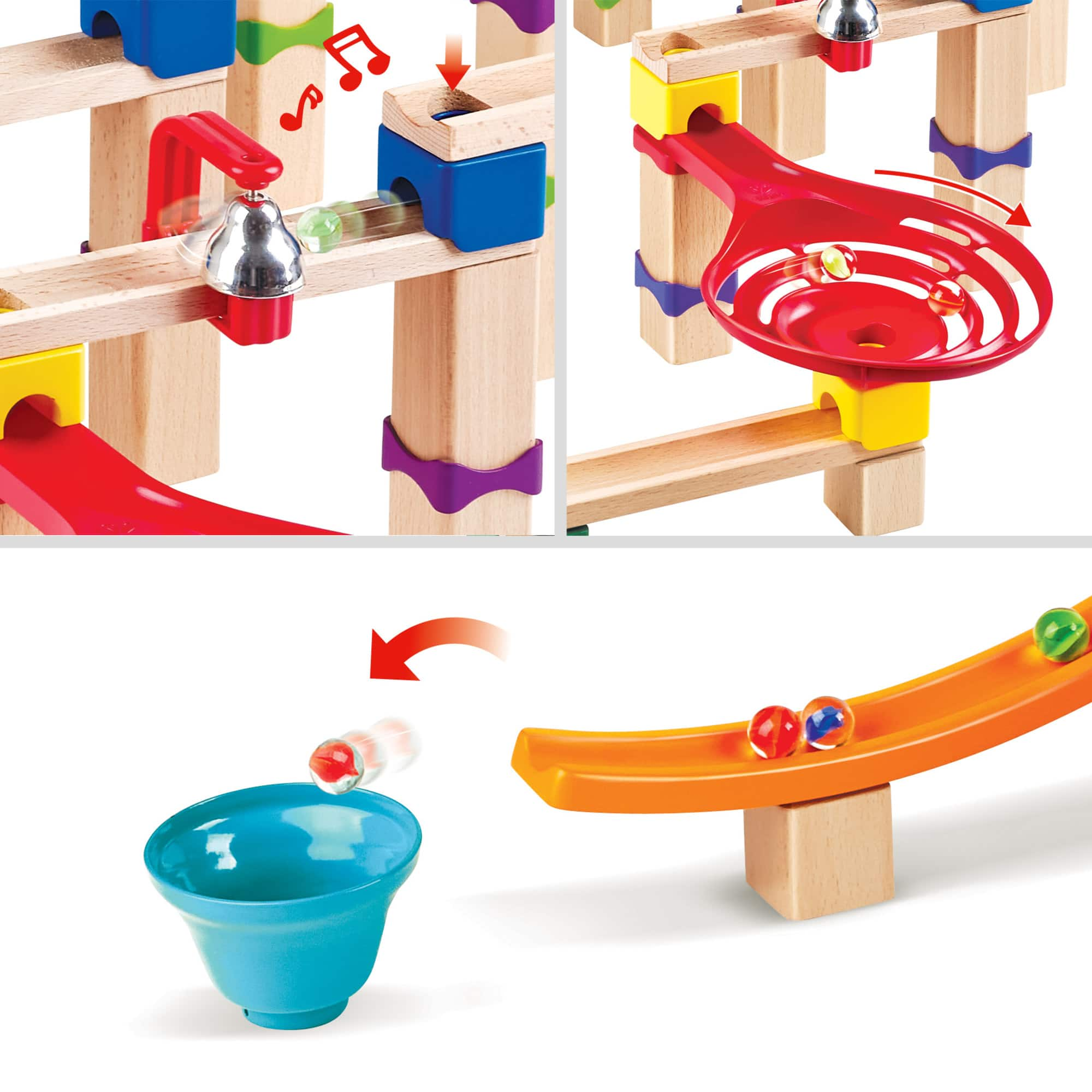 Hape Marble Run Tricks n&#x27; Twists DIY Wood Building Racetrack Set