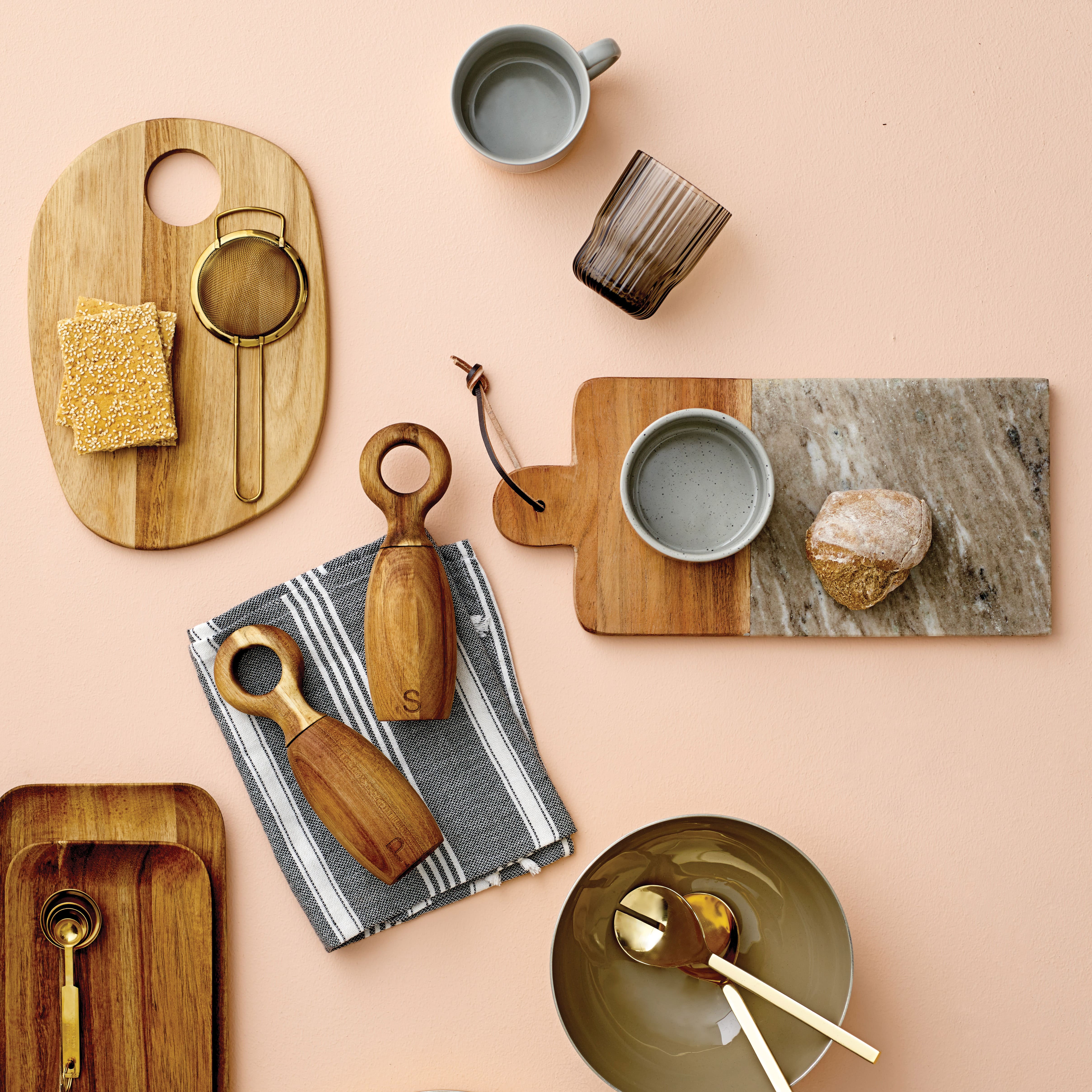 Hello Honey® 8" Brown Acacia Wood Salt & Pepper Mill Set