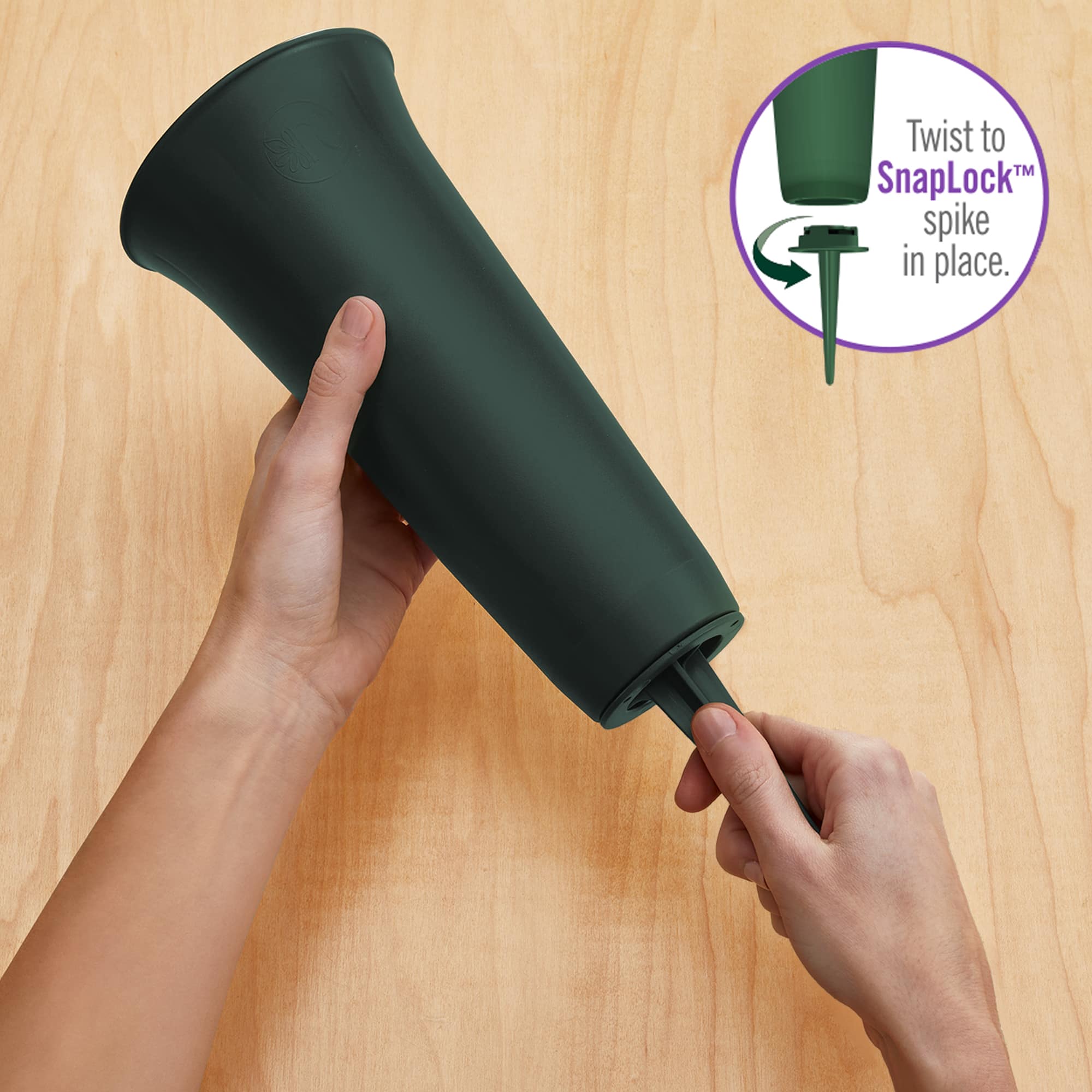 FloraCraft® Eternity™ Green Plastic Cemetery Vase with FloraFōM® Insert