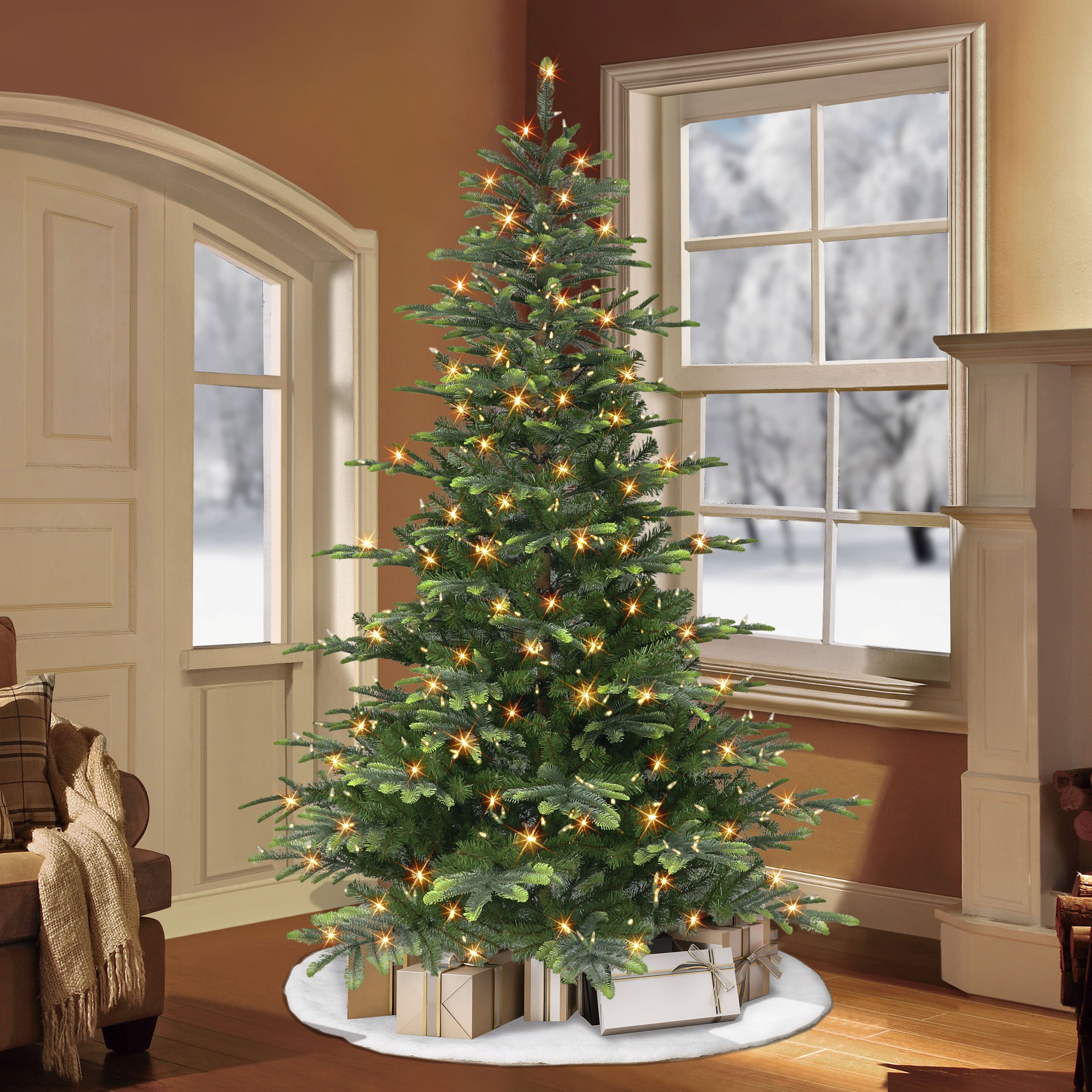 7.5ft. Pre-Lit Aspen Fir Artificial Christmas Tree, Color Select LED Lights