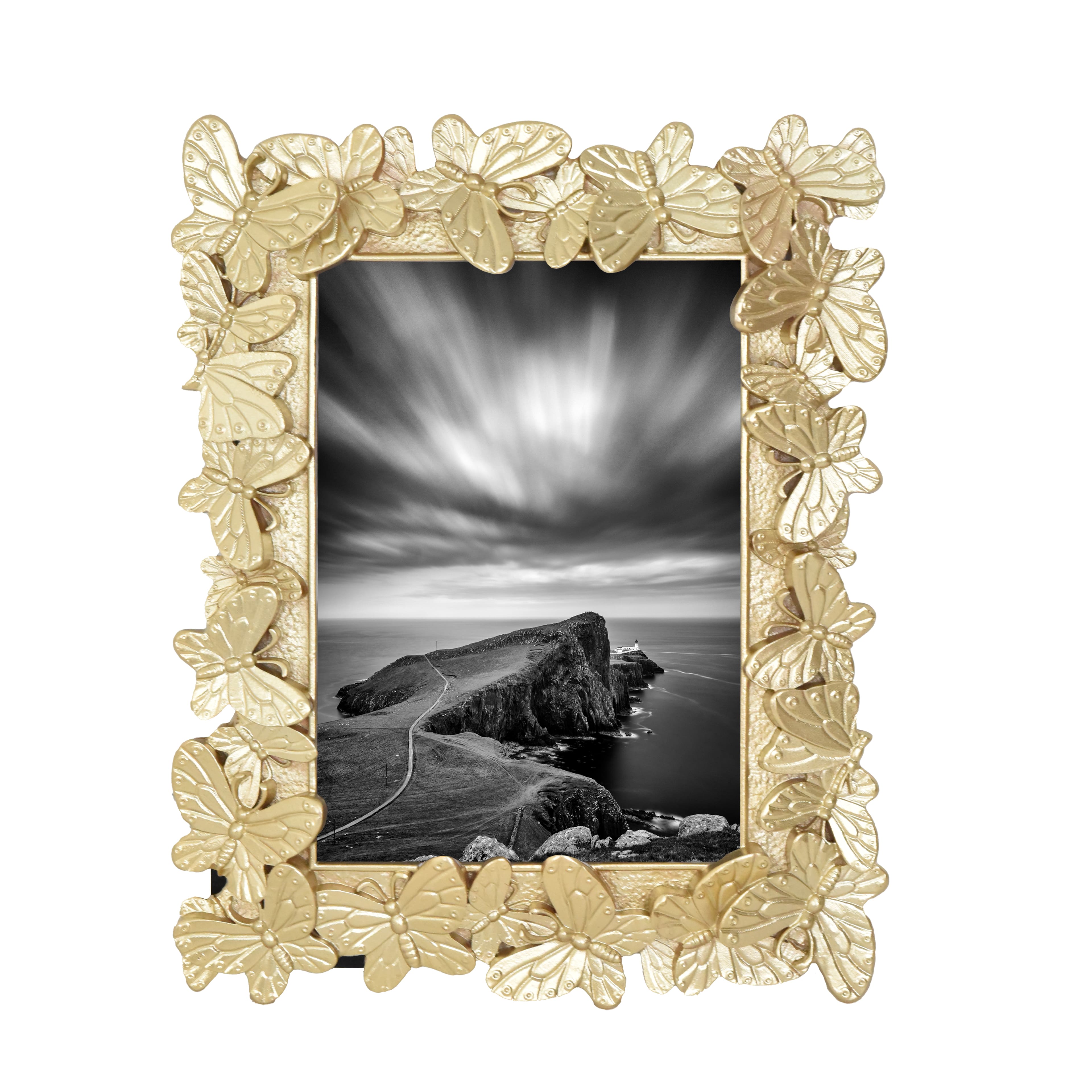 Treasured Finds 5&#x22; x 7&#x22; Gold Butterfly Tabletop Frame by Studio D&#xE9;cor&#xAE;