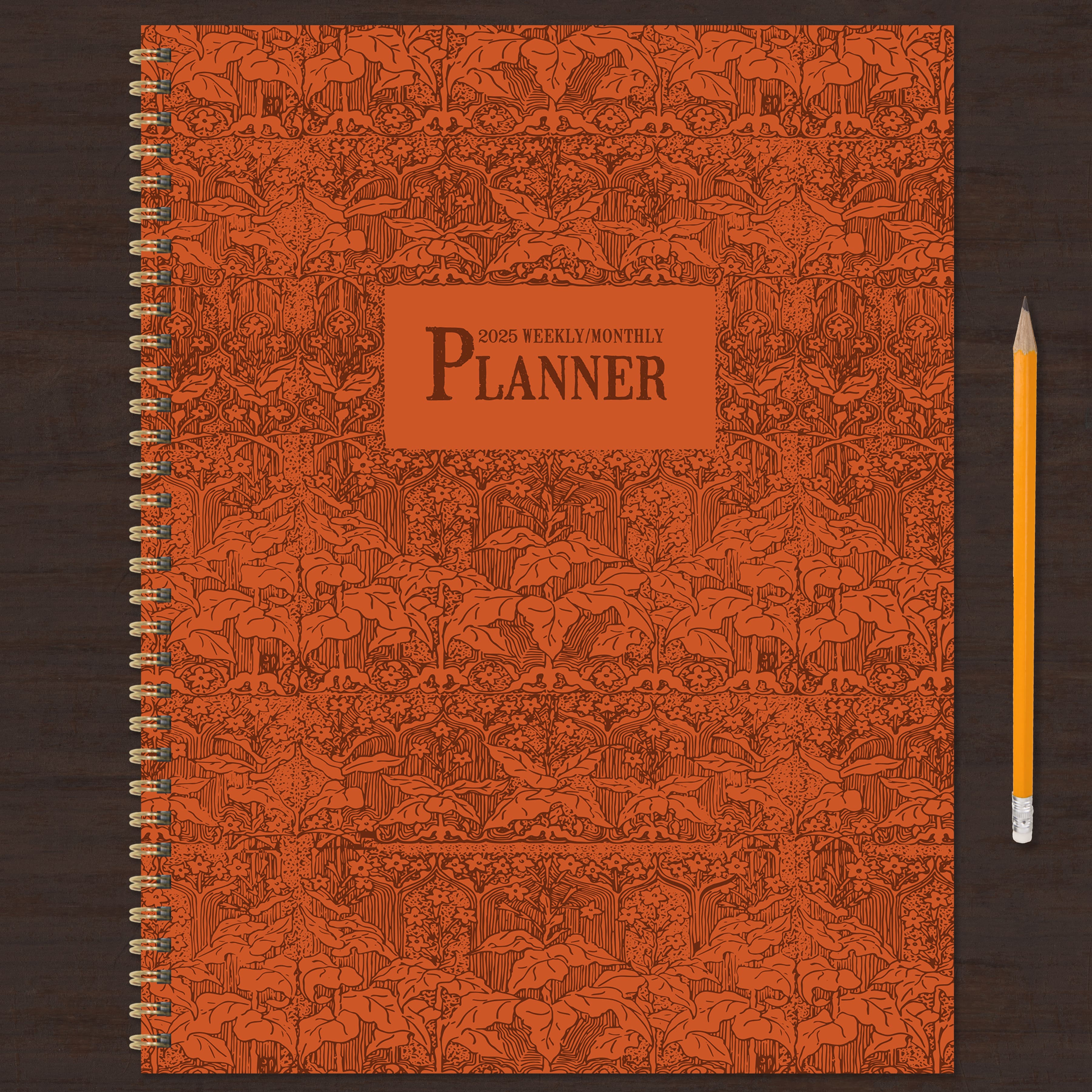 TF Publishing 2025 Large Baroque Marigold Weekly Monthly Spiral Planner