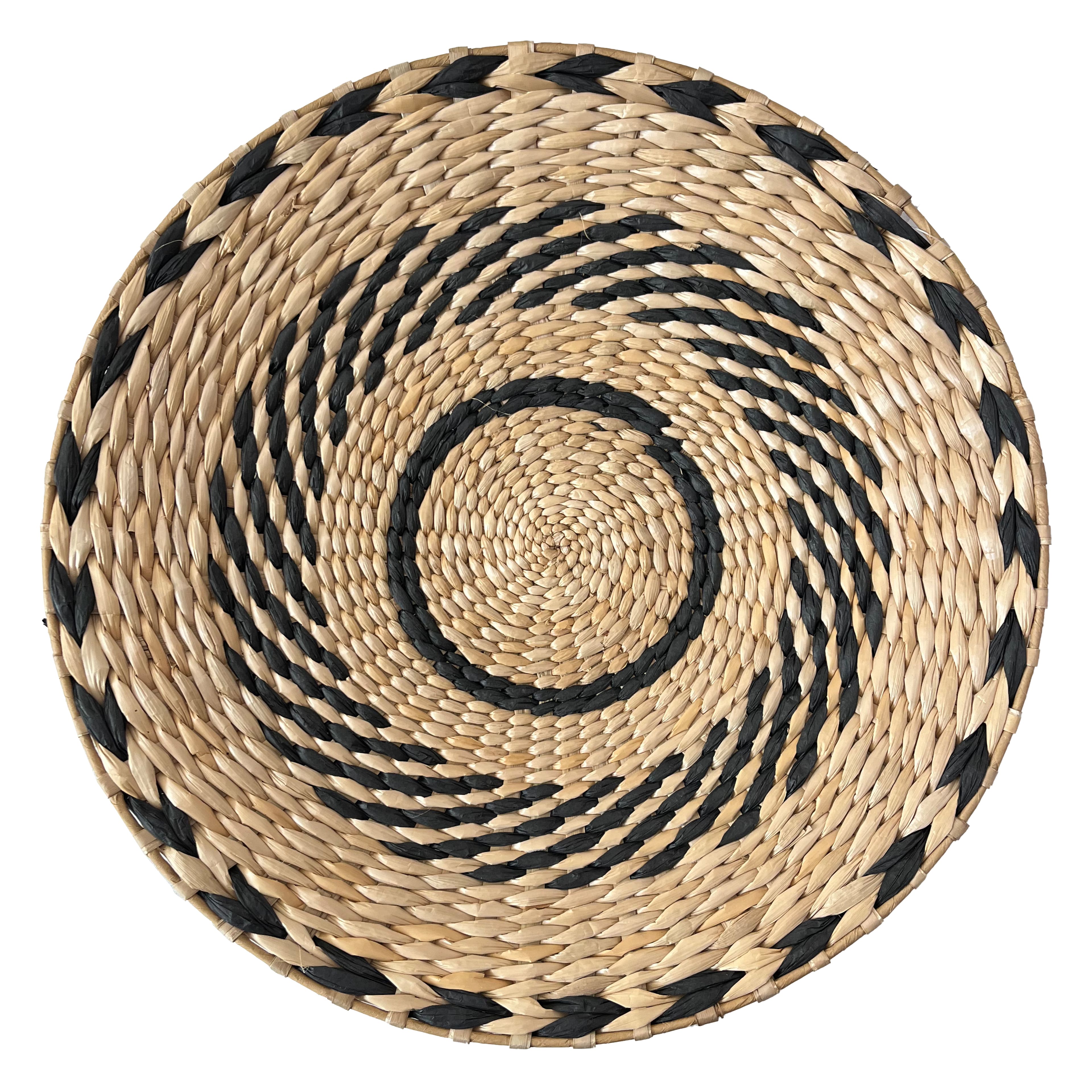 Panier mural noir et brun naturel &#xE0; th&#xE8;me tribal de 40&#xA0;cm d&#x2019;Ashland